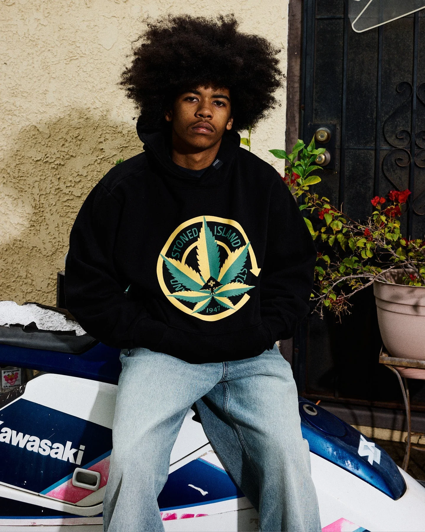 STONED ISLAND HOODIE Black - Image 4