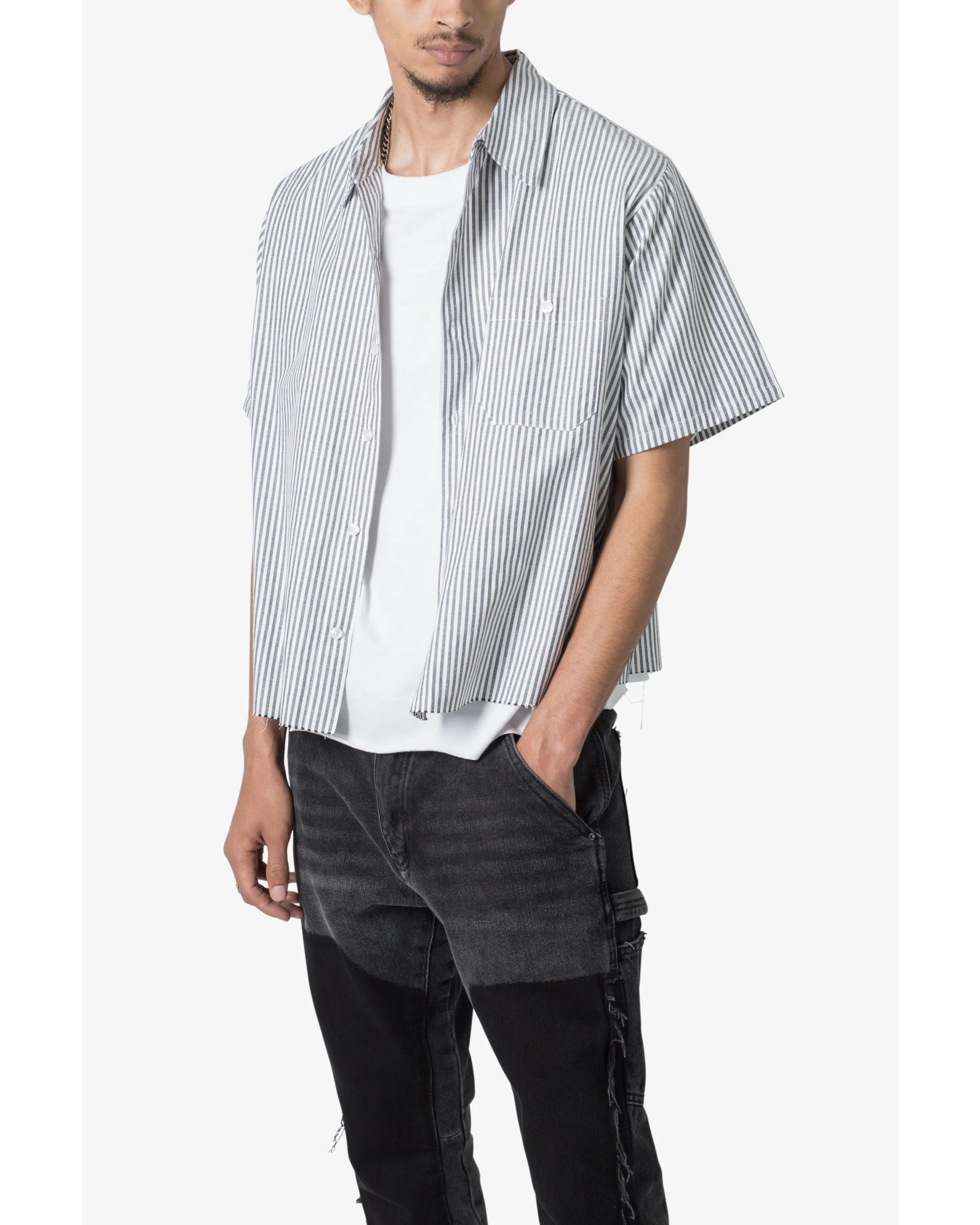 Striped S/S Shirt - Grey/White - Image 4