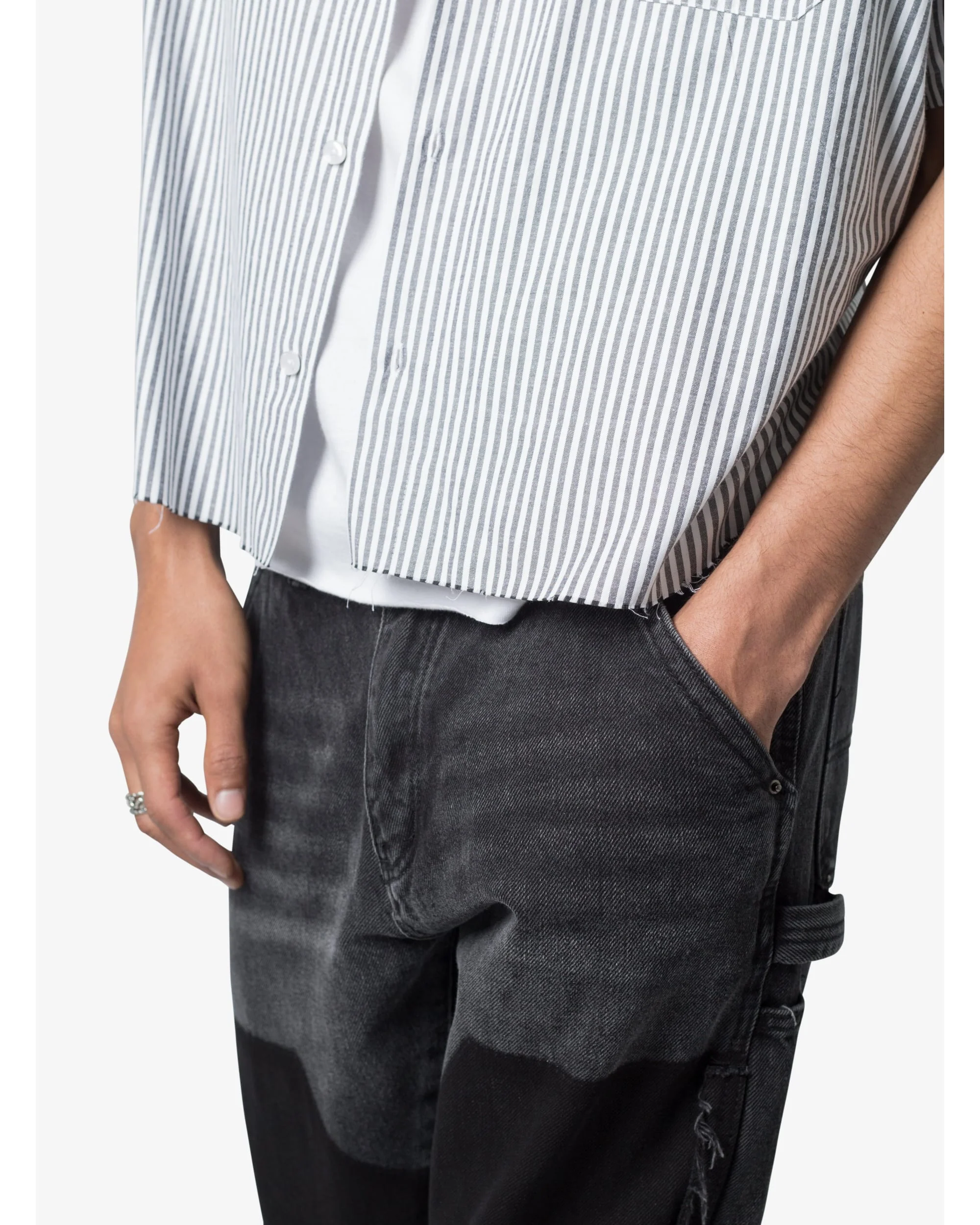 Striped S/S Shirt - Grey/White - Image 9
