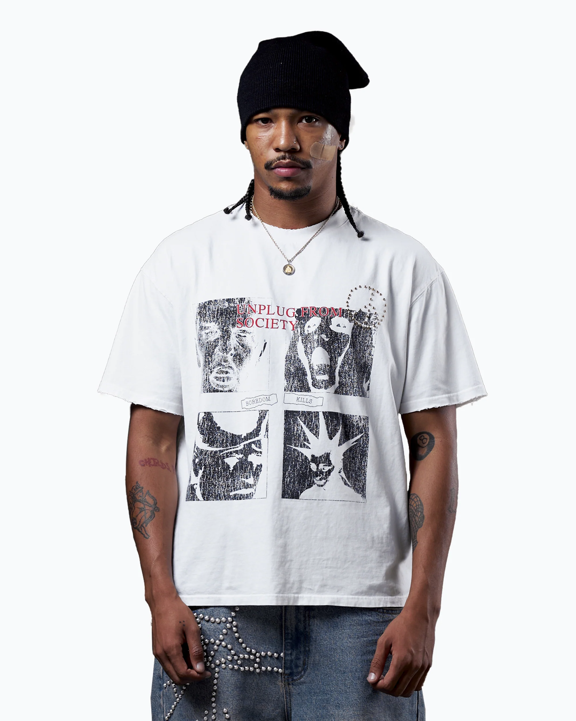 Studded Unplug Tee - white - Image 3