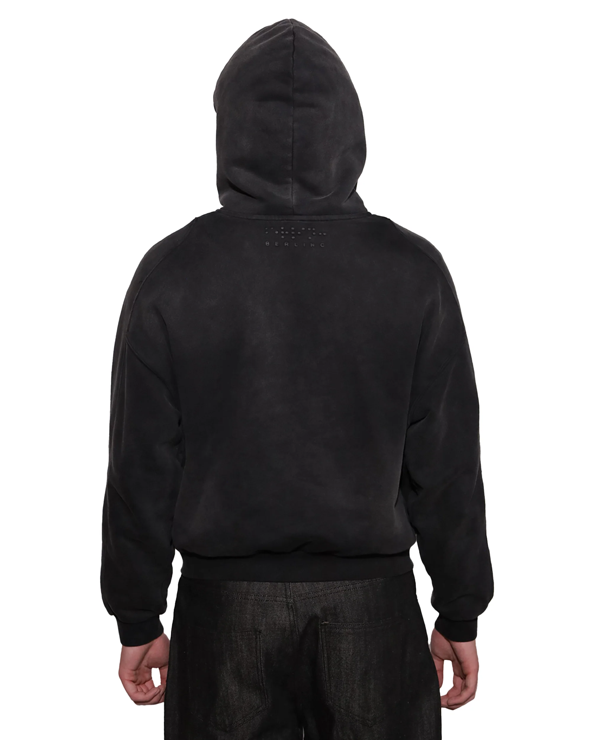 SUNFADED BLACK ZIP UP HOODIE - Image 5