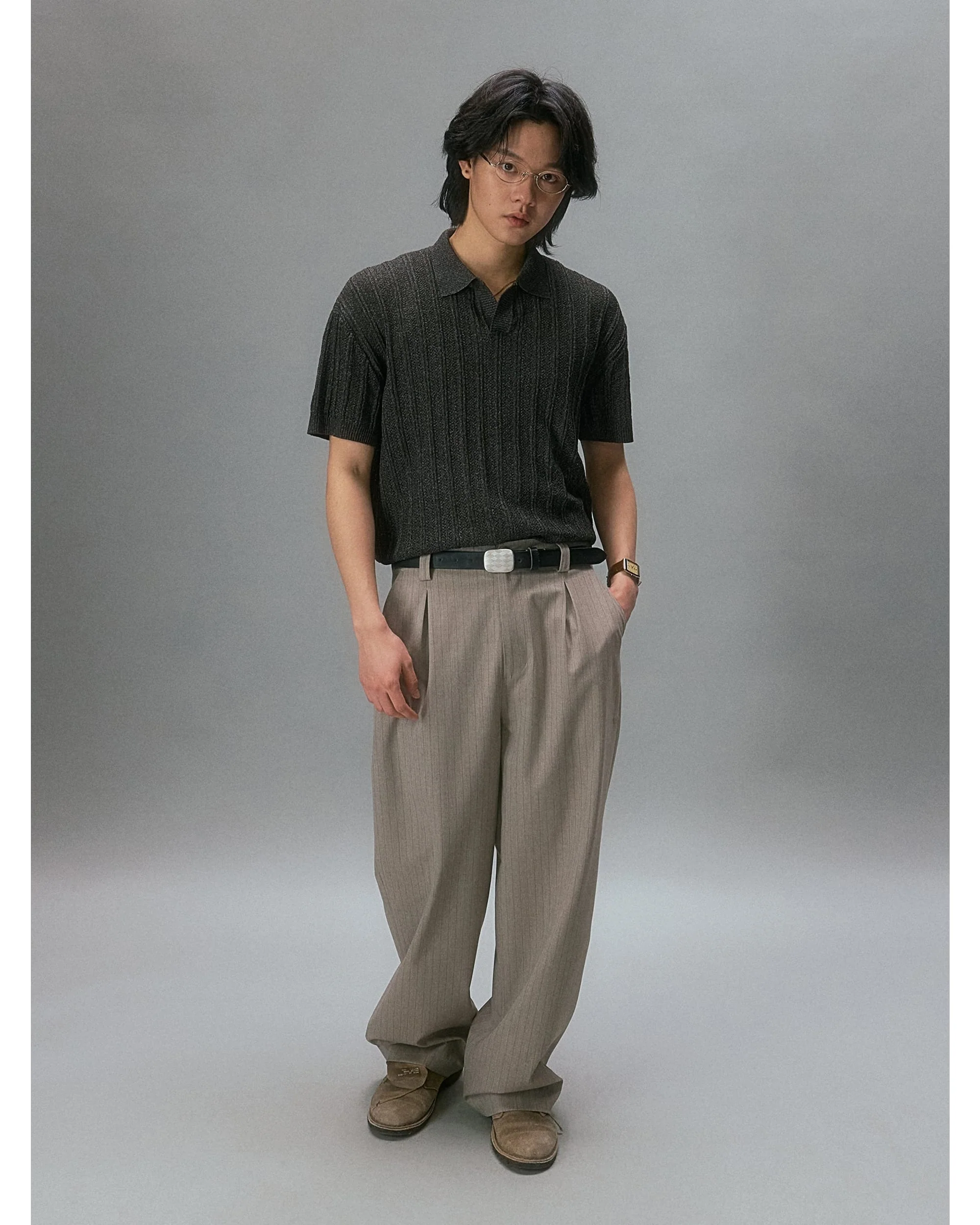 Takuya's Striped Knit Polo - Image 2