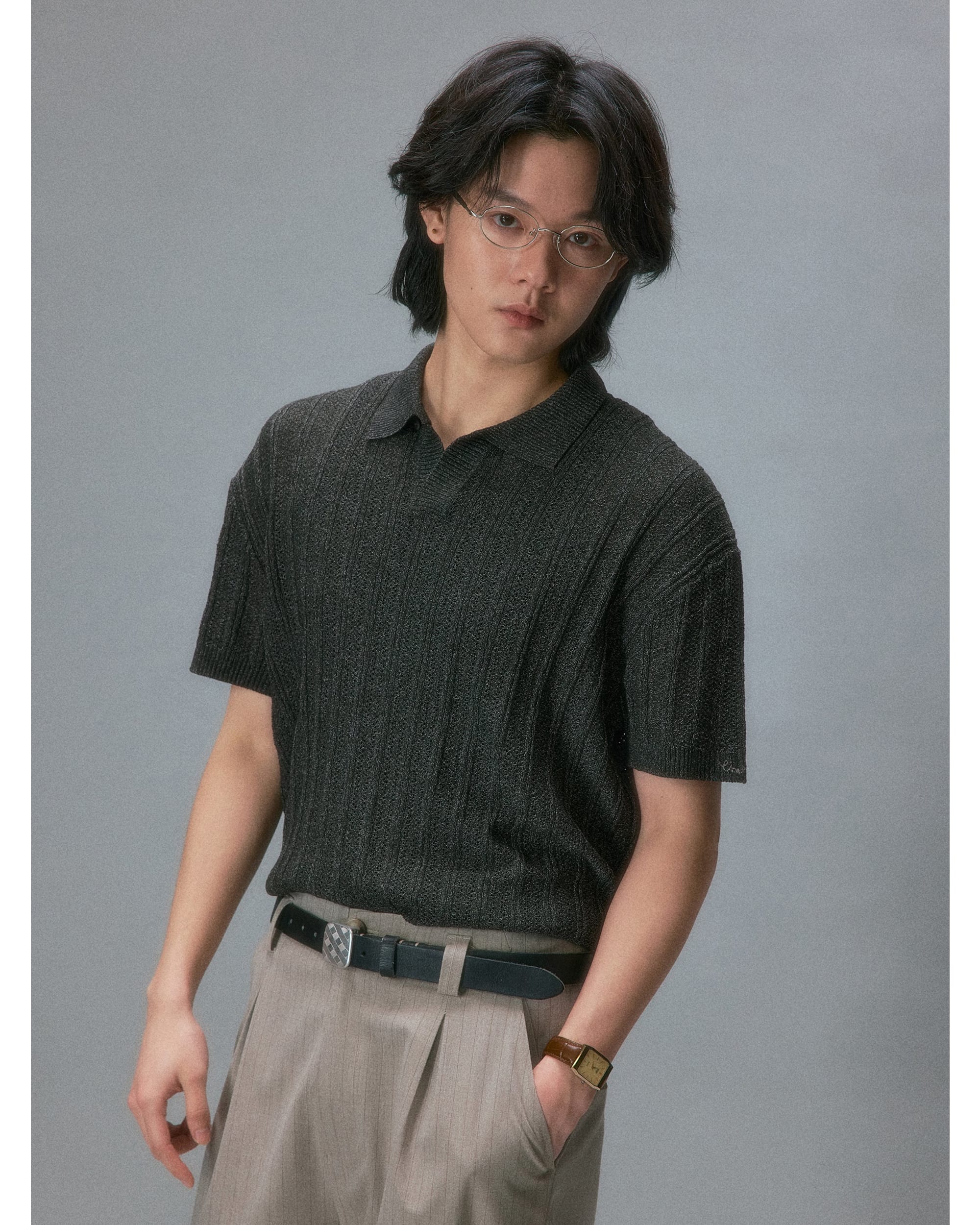 Takuya's Striped Knit Polo - Image 6
