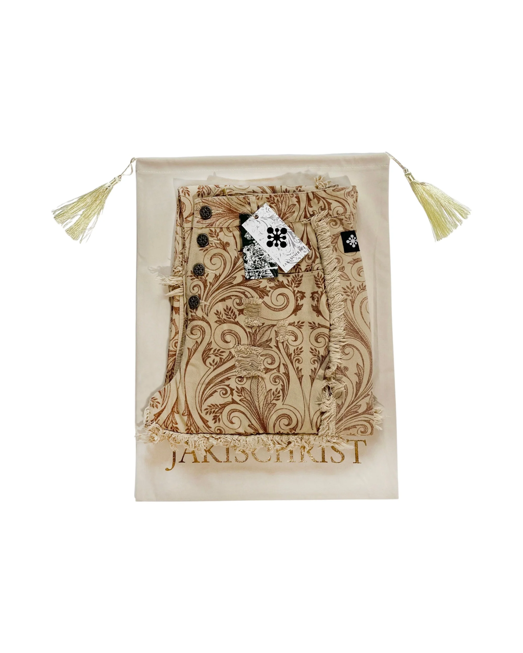 TAN FLORAL SCAV DENIM - Image 3