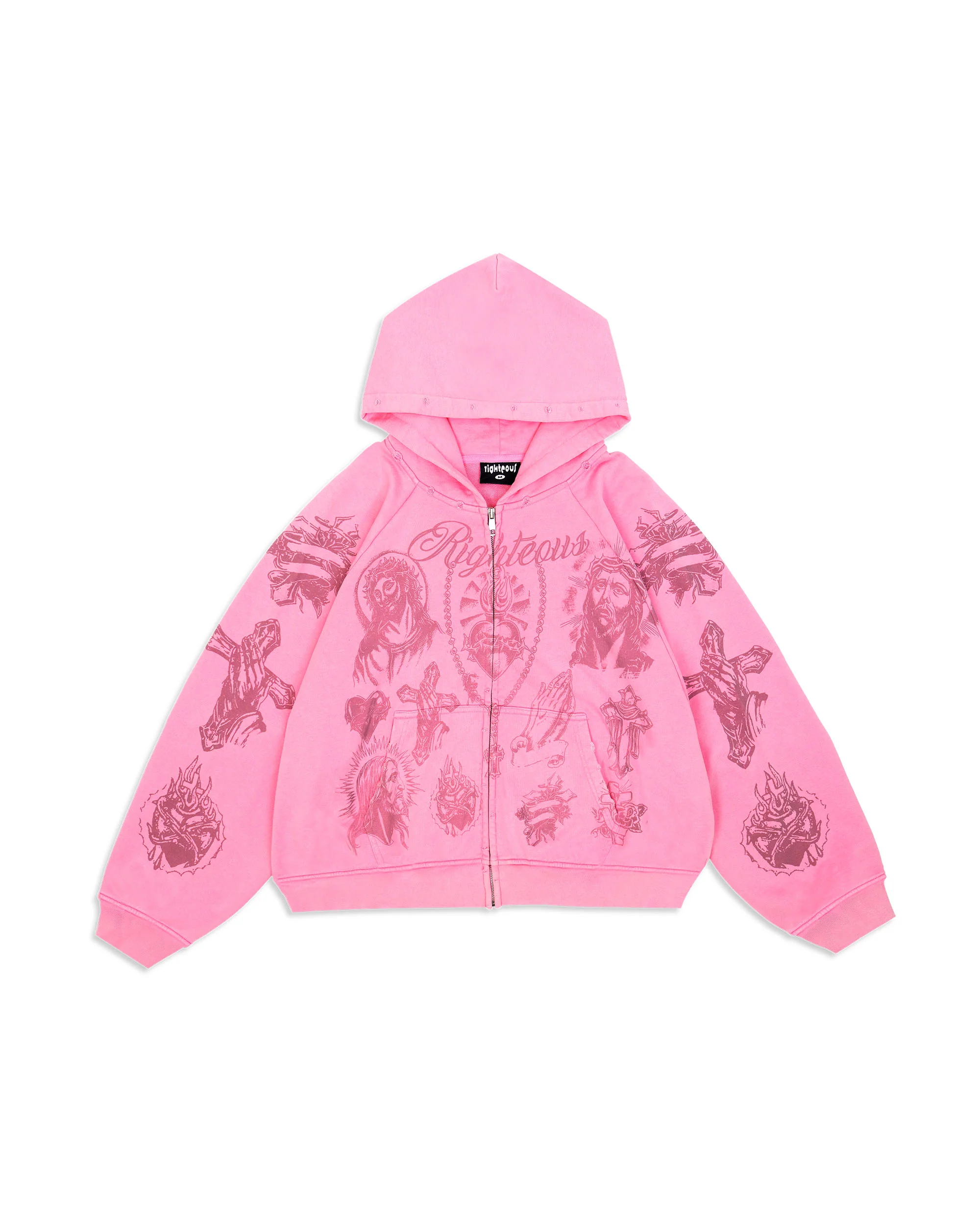 "Tatted Believer" Zip Up (Pink)