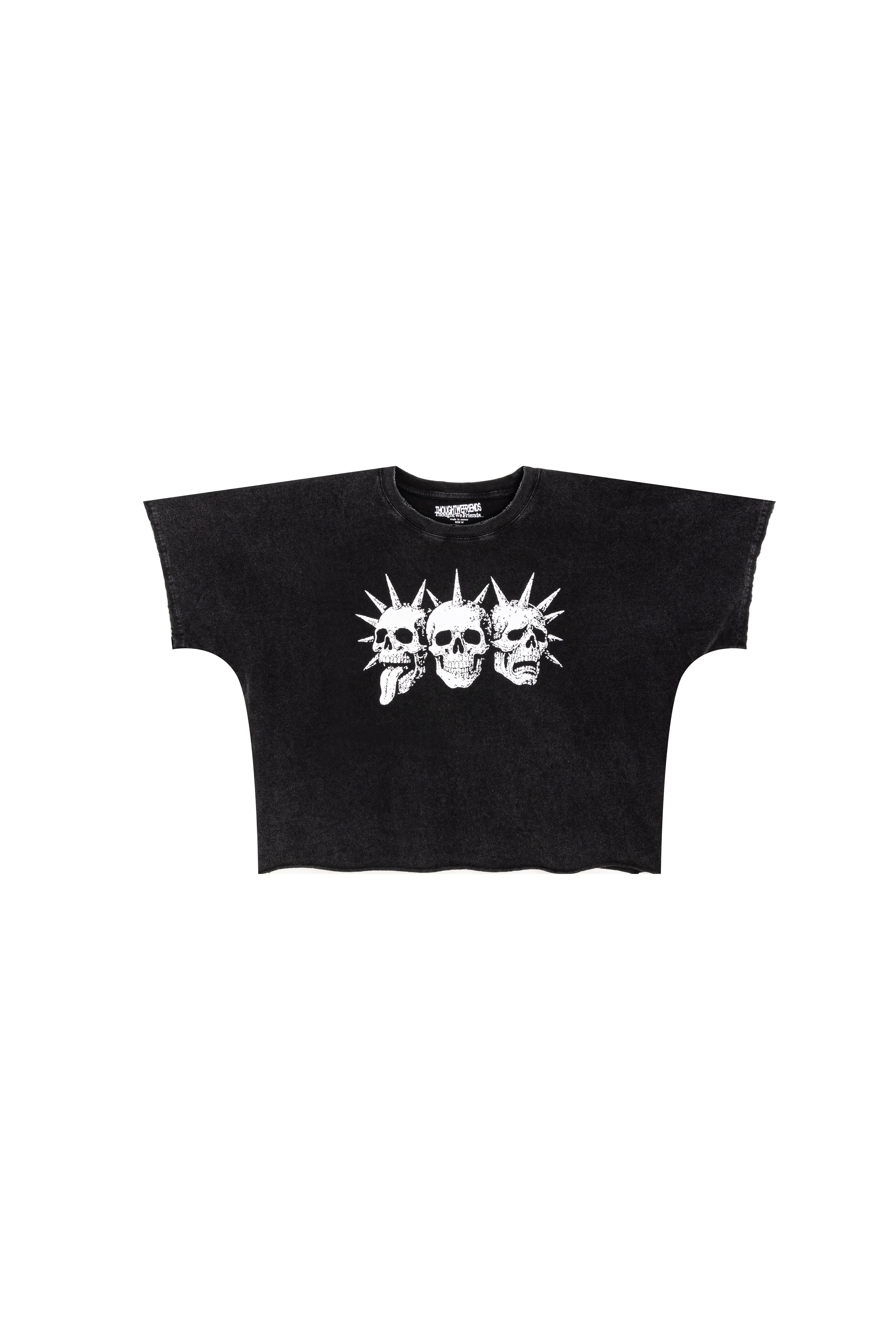 Tavius 3 Faces Loose T-shirt in Washed Black - Image 4