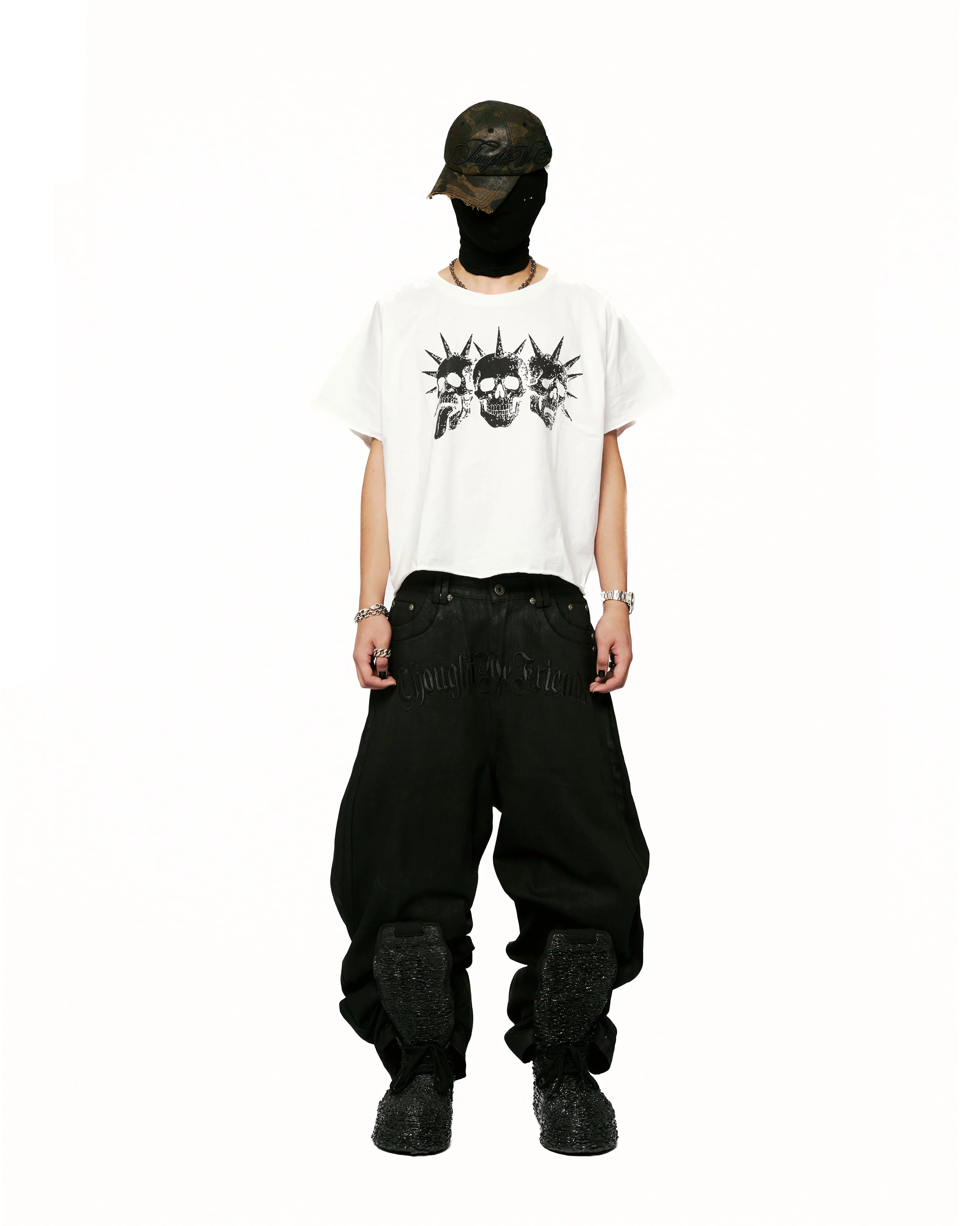 Tavius 3 Faces Loose T-shirt in White - Image 7