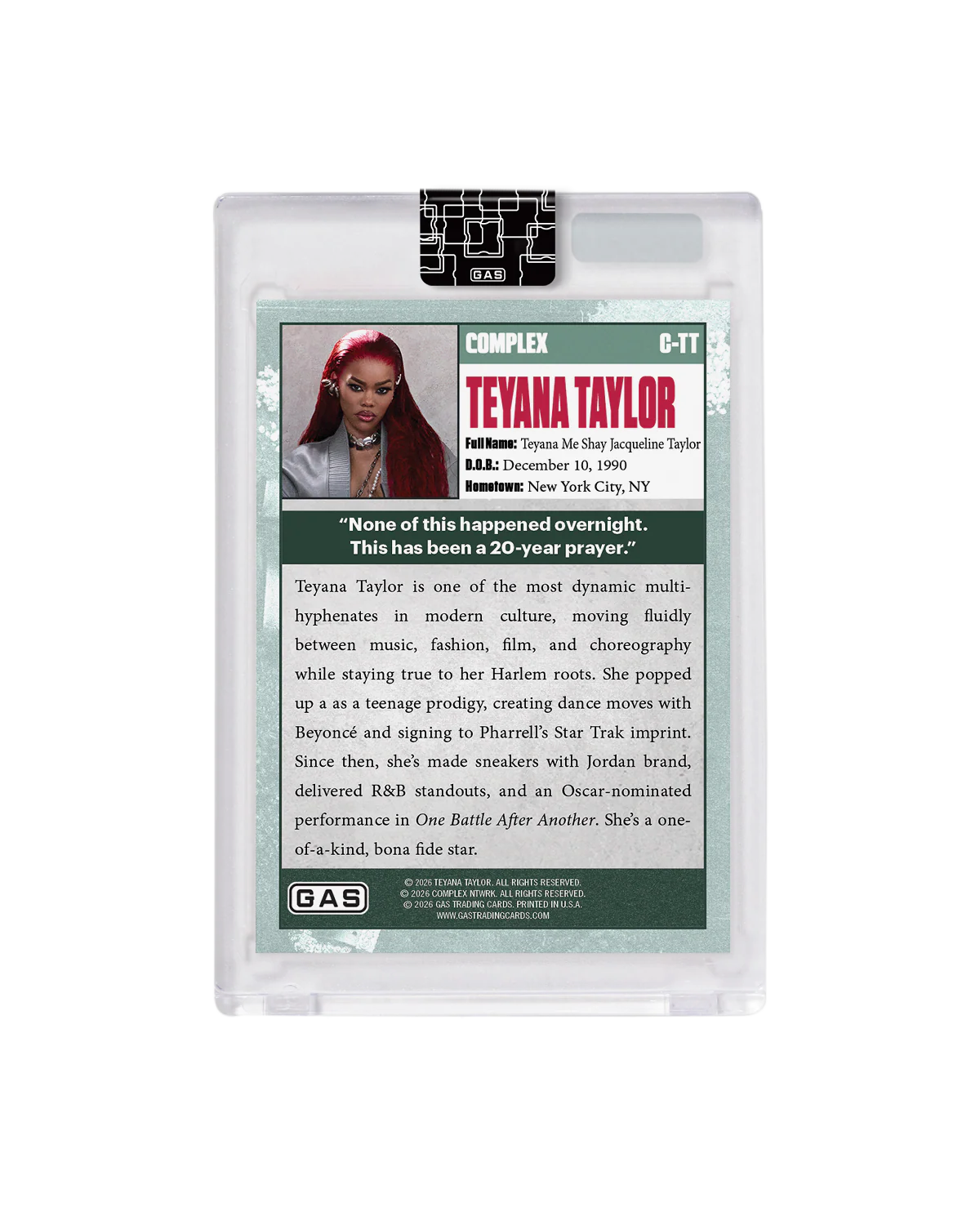 Teyana Taylor Complex Cover x GAS Trading Card - Image 4