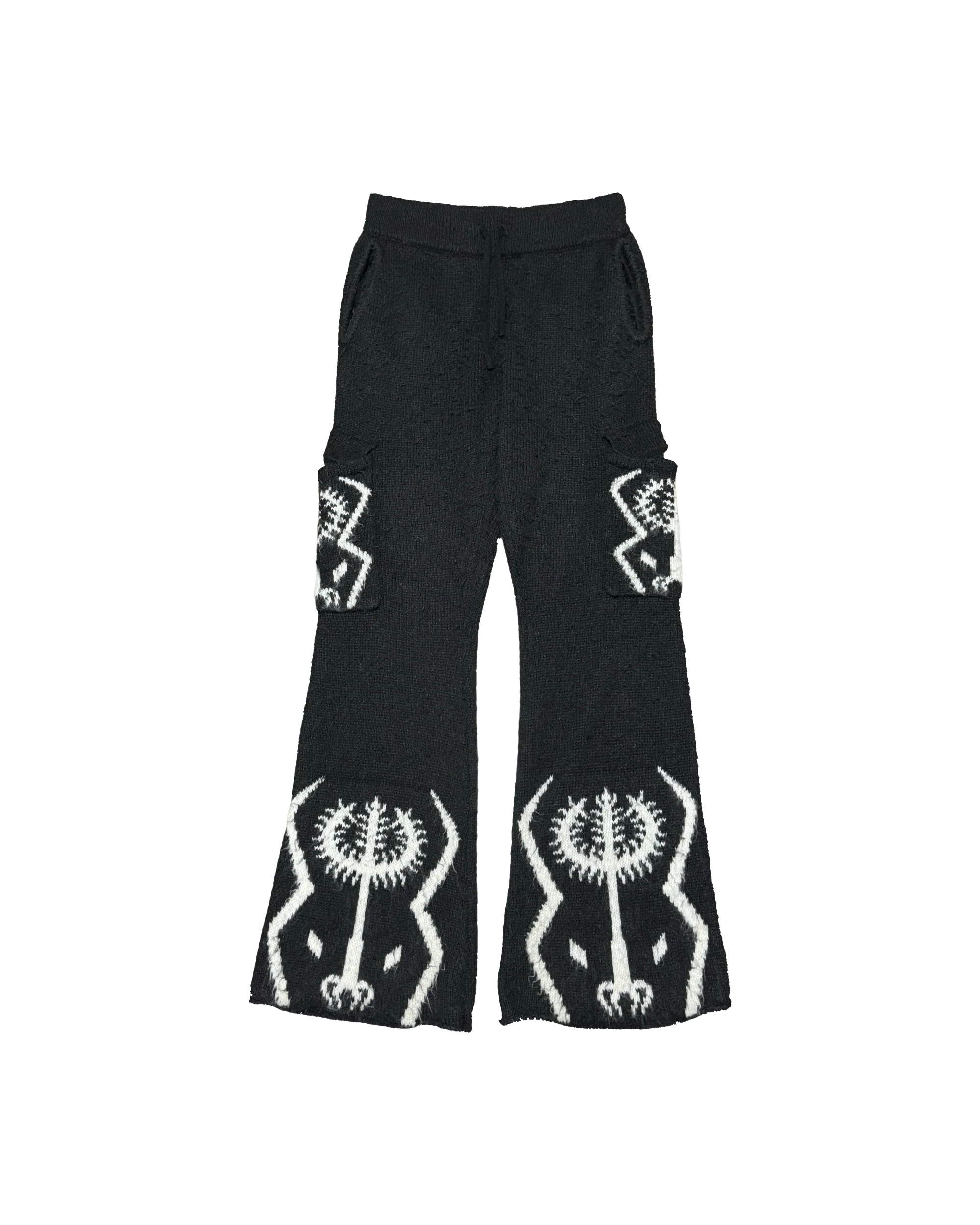 The Sacred Tree Mohair Flared Cargos (BLK)