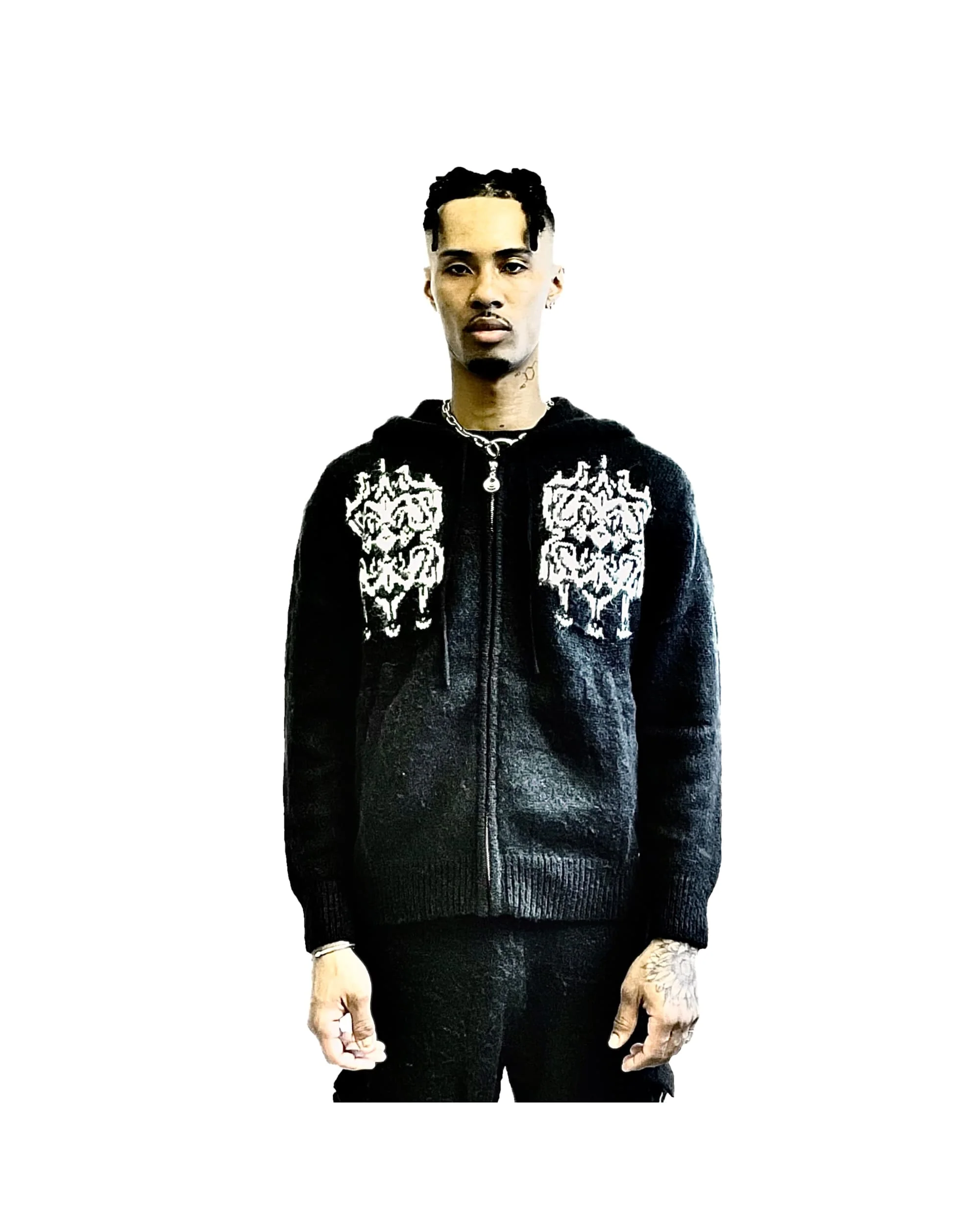 The Sacred Tree Mohair Zip Hoodie (BLK) - Image 3