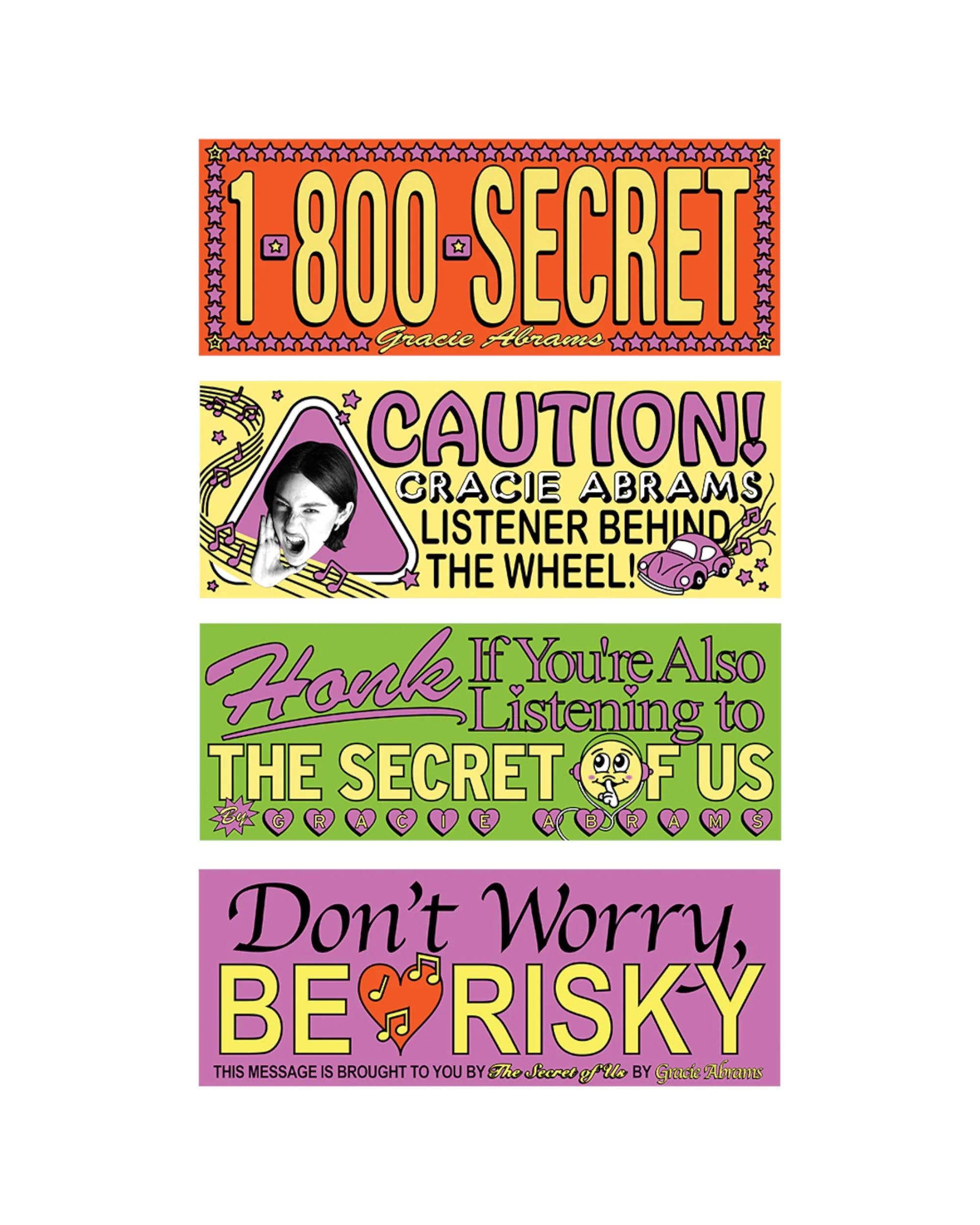 The Secret of Us Bumper Sticker Set-of-4
