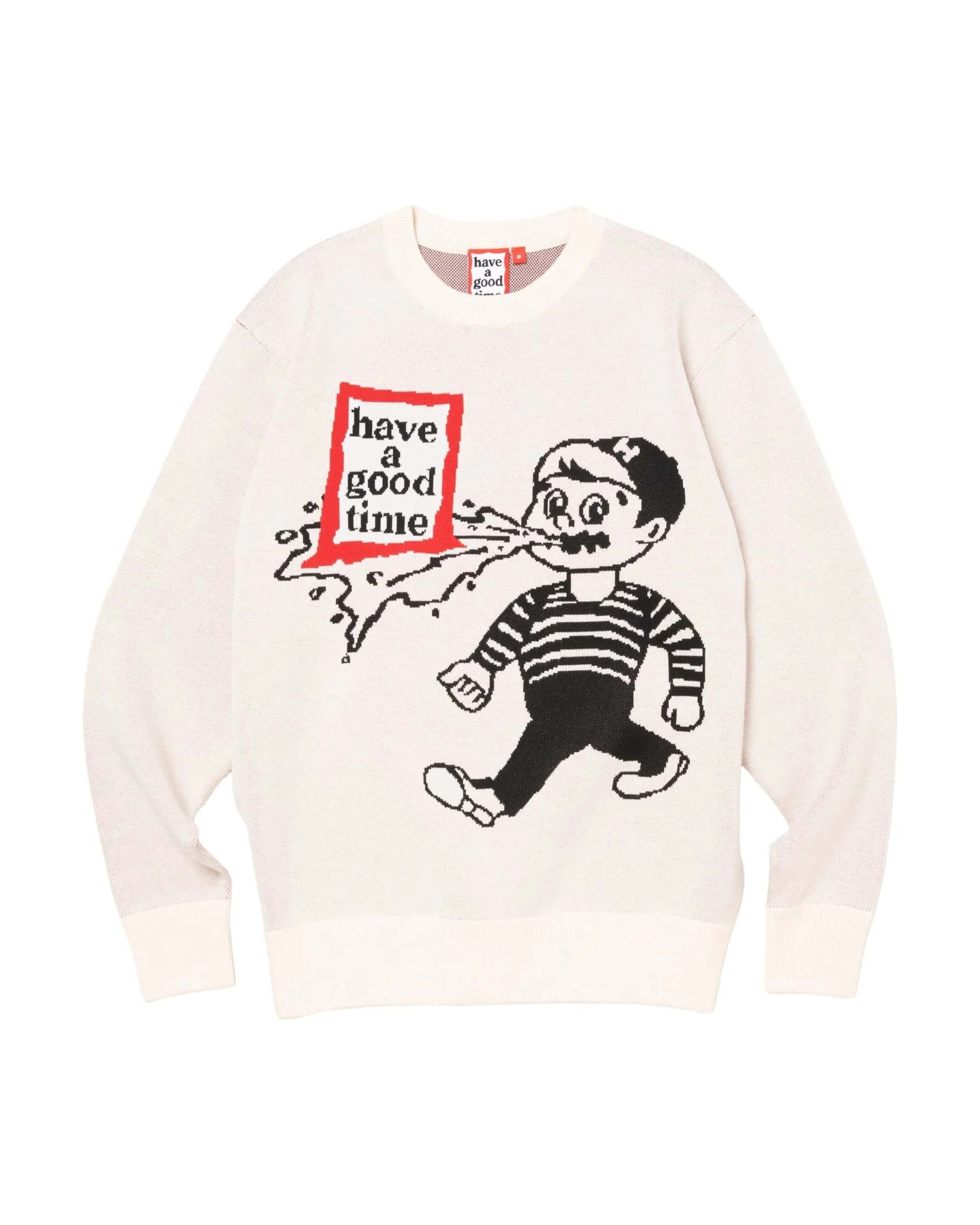 THROW UP MAN FRAME KNIT SWEATER OFF WHITE