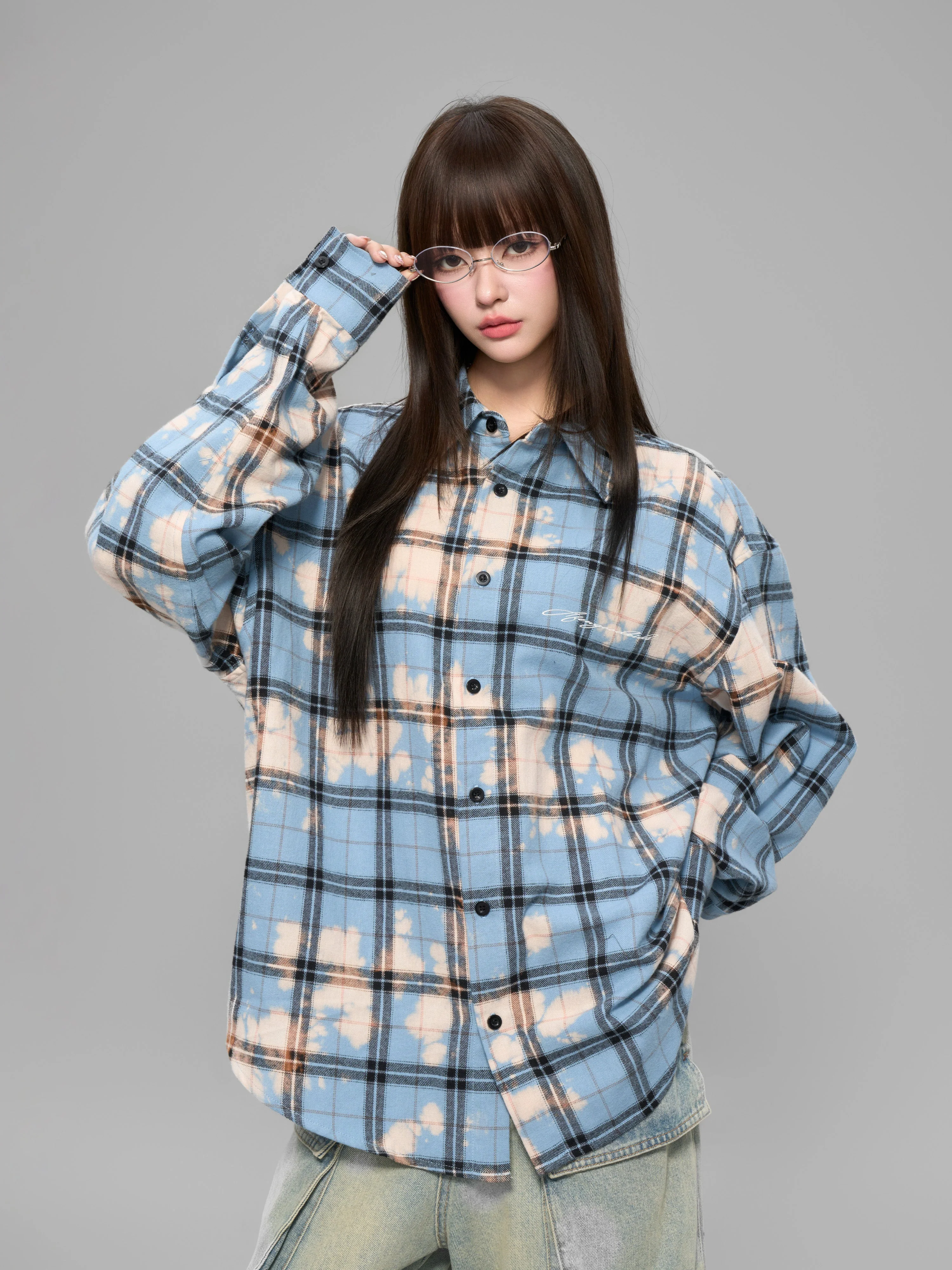 Tie-dye check shirt - Image 13