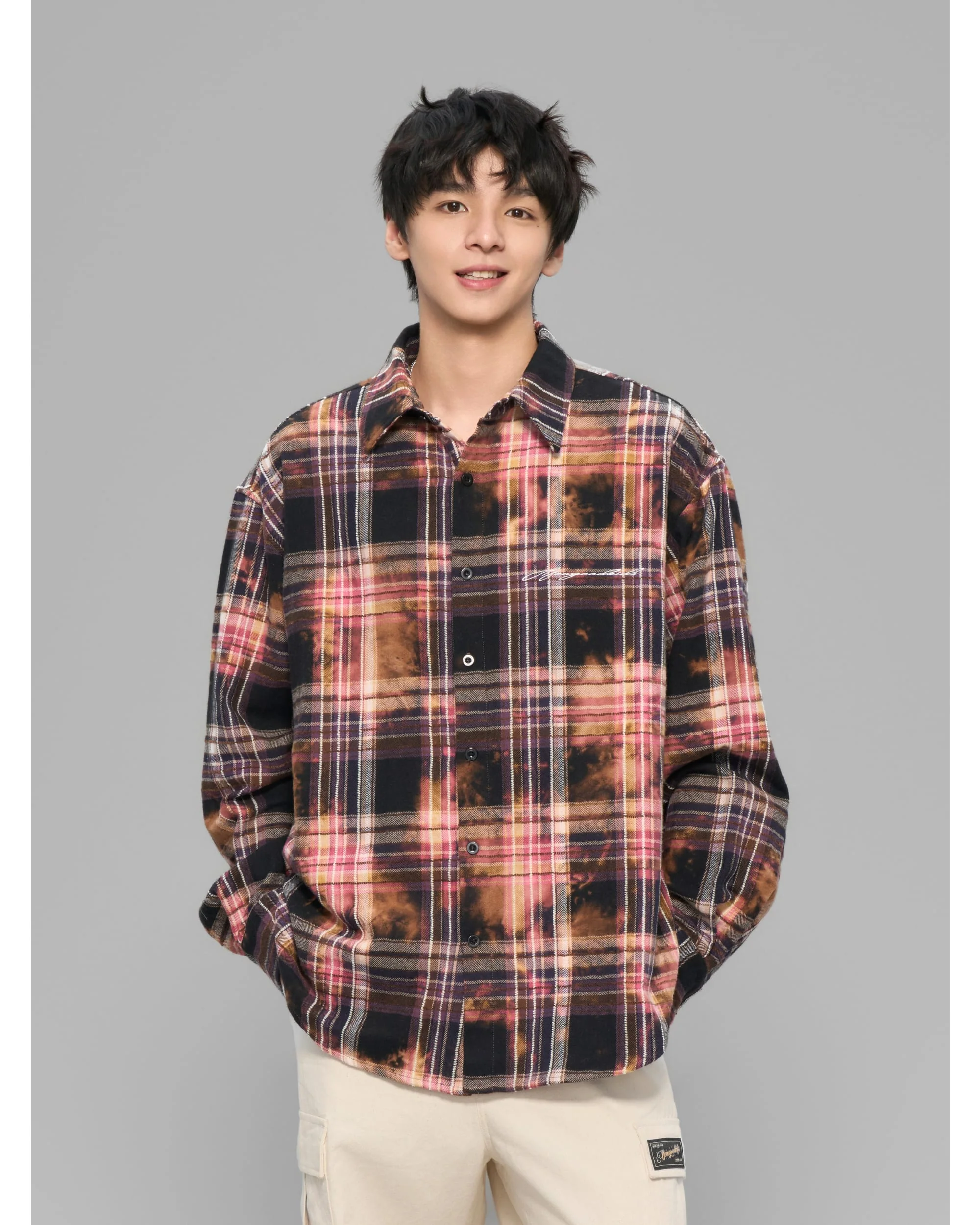 Tie-dye check shirt - Image 9
