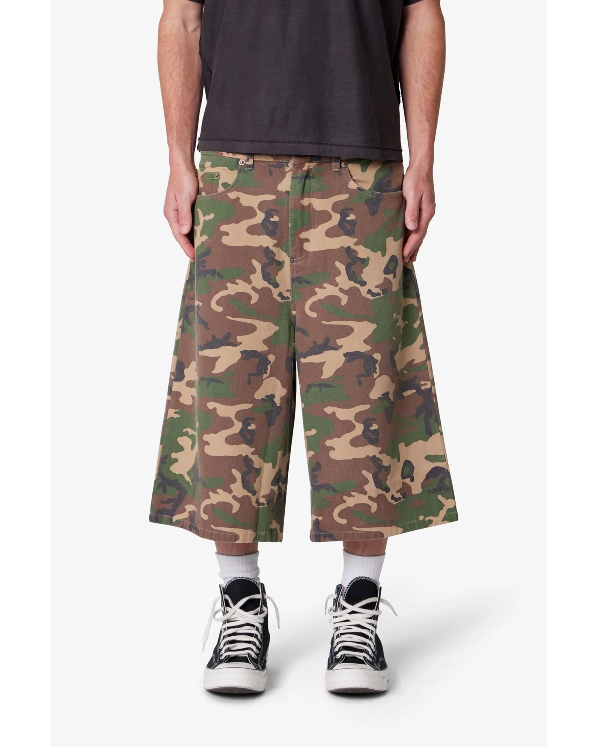 Ultra Baggy Camo Twill Shorts - Woodland Camo - Image 5