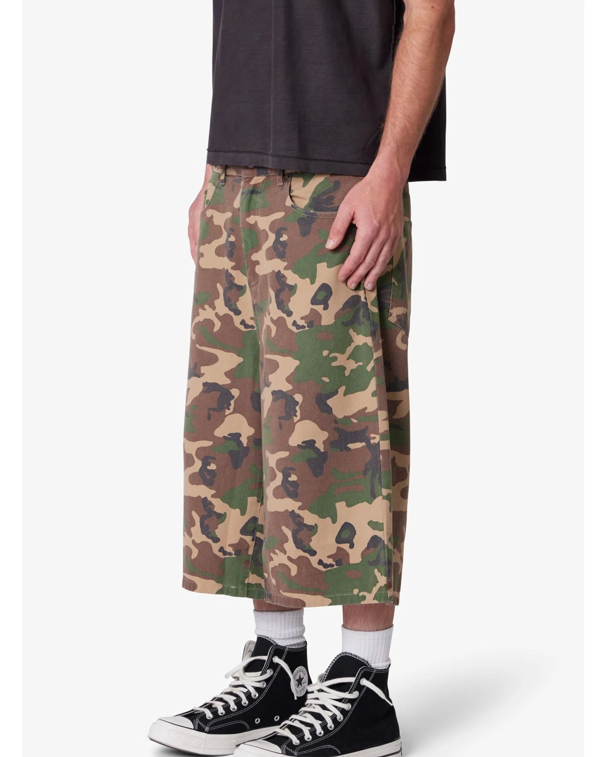 Ultra Baggy Camo Twill Shorts - Woodland Camo - Image 7