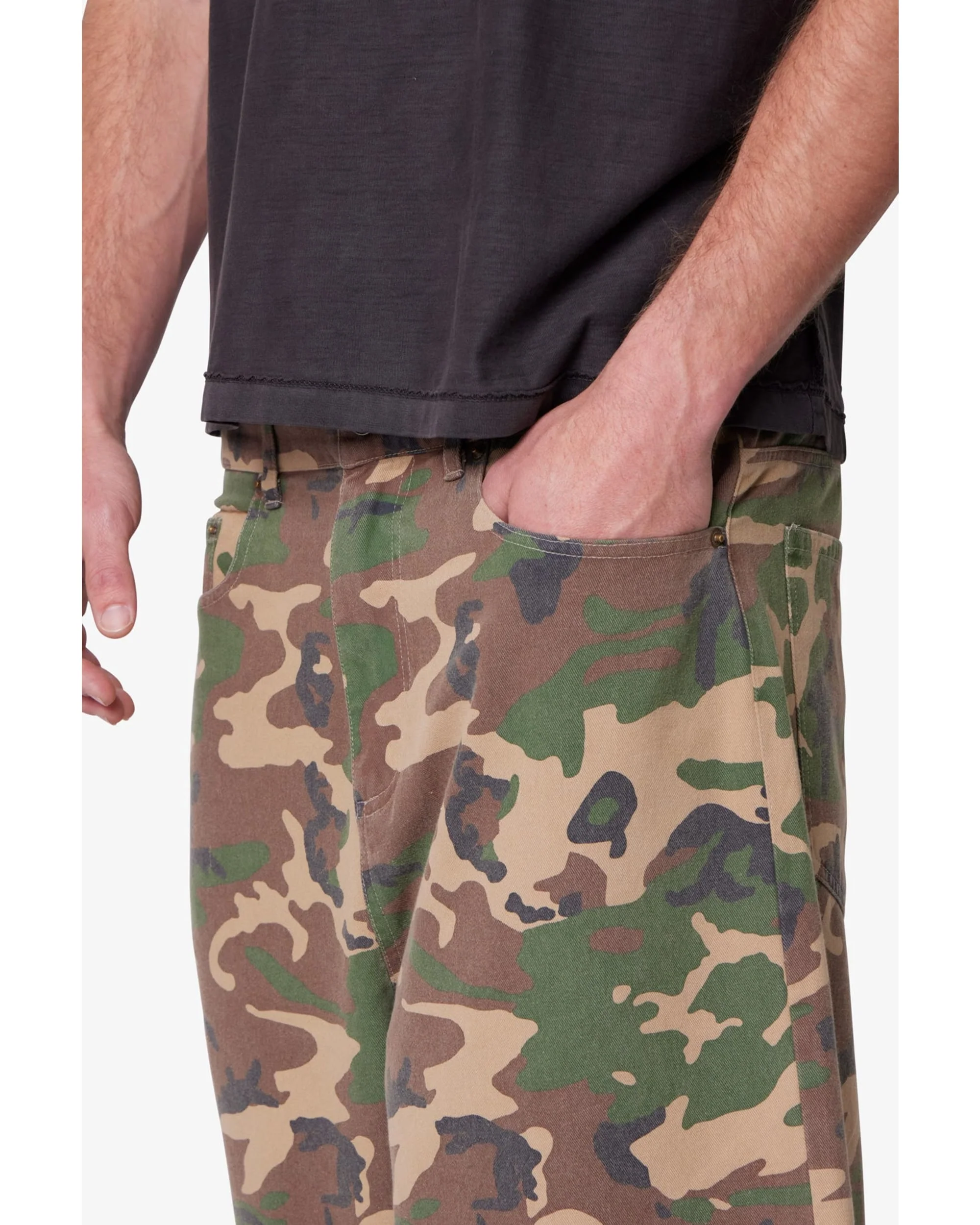 Ultra Baggy Camo Twill Shorts - Woodland Camo - Image 8