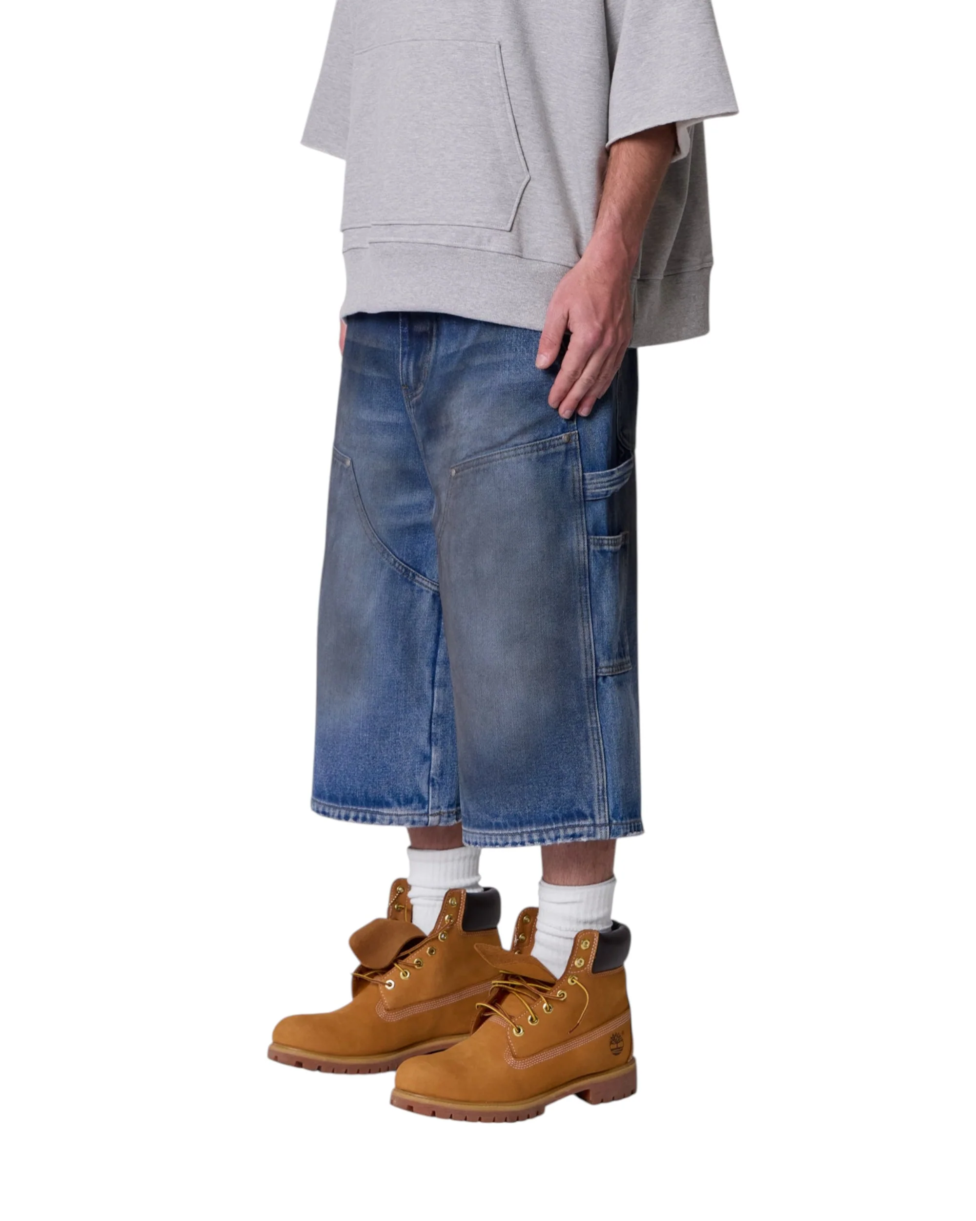 Ultra Baggy Carpenter Shorts - Washed Blue - Image 5
