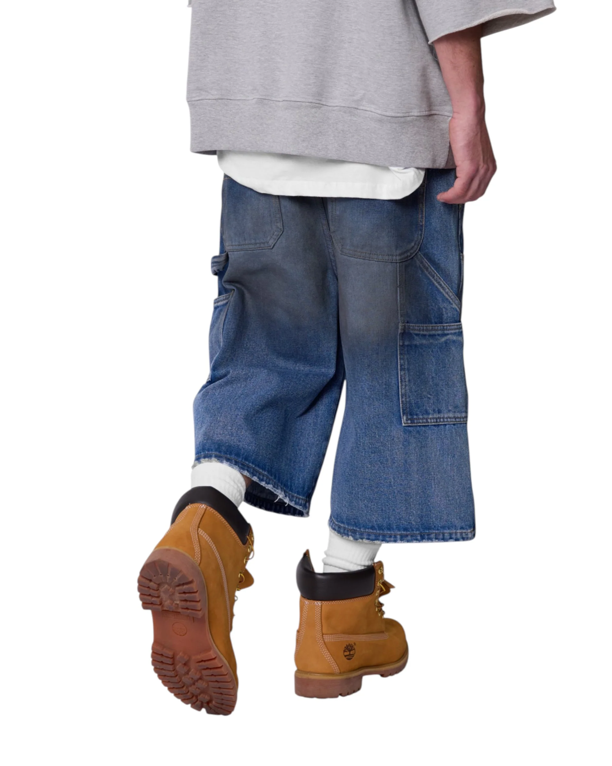 Ultra Baggy Carpenter Shorts - Washed Blue - Image 7