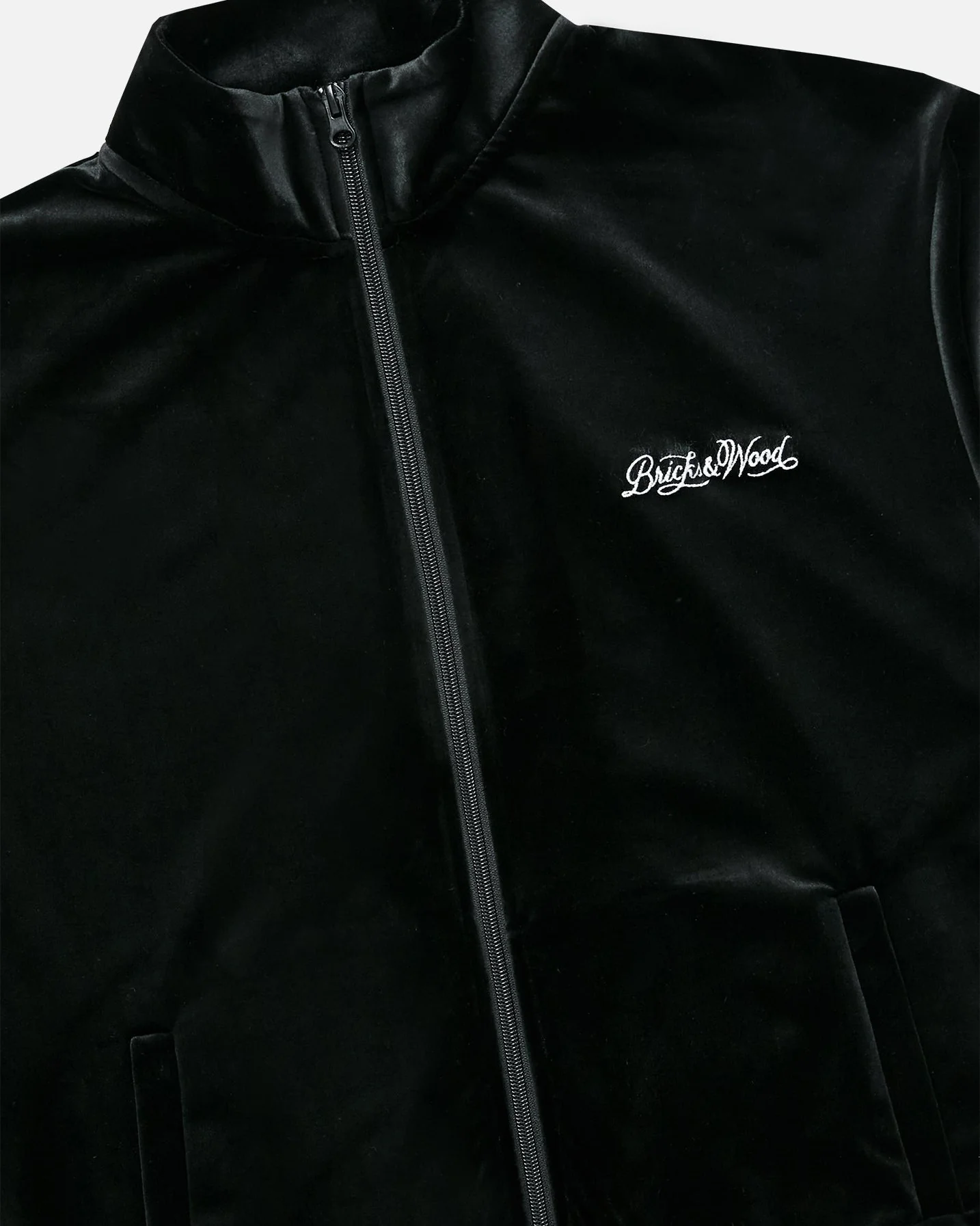 Velour Script Logo Track Jacket - Black - Image 3