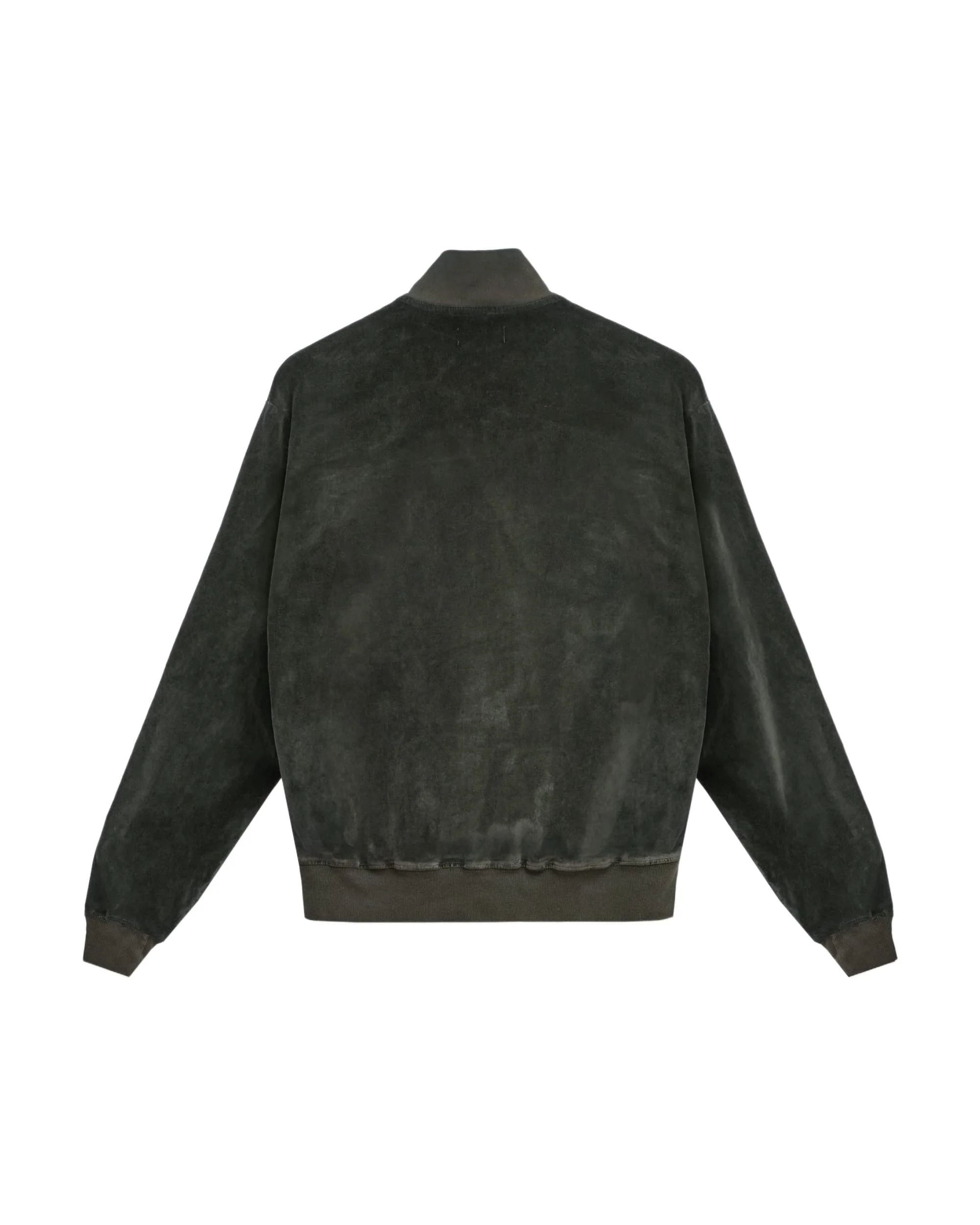 Velour Track Jacket - Deep Olive - Image 2