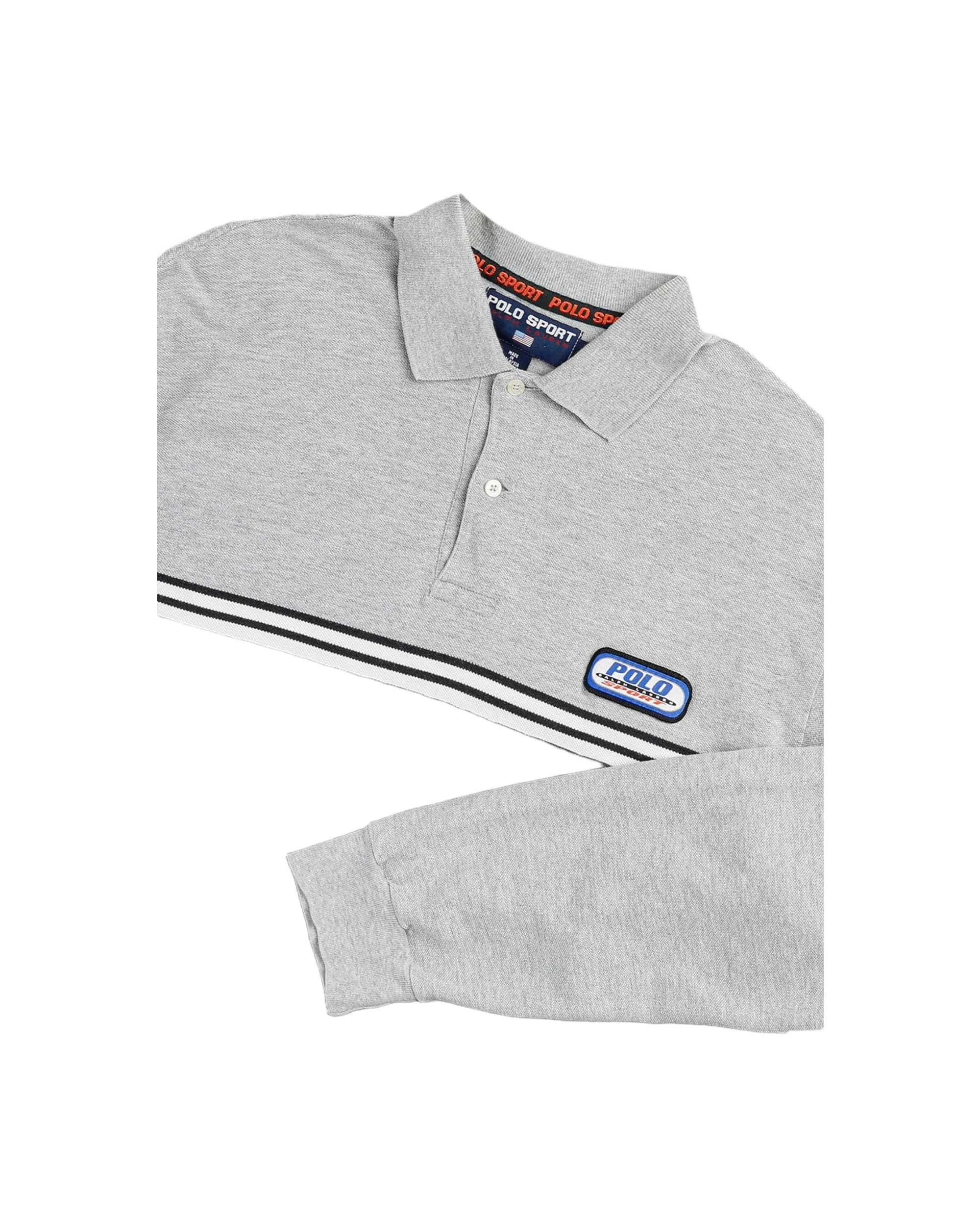Vintage Long Sleeve Collared Tee - L - Image 2