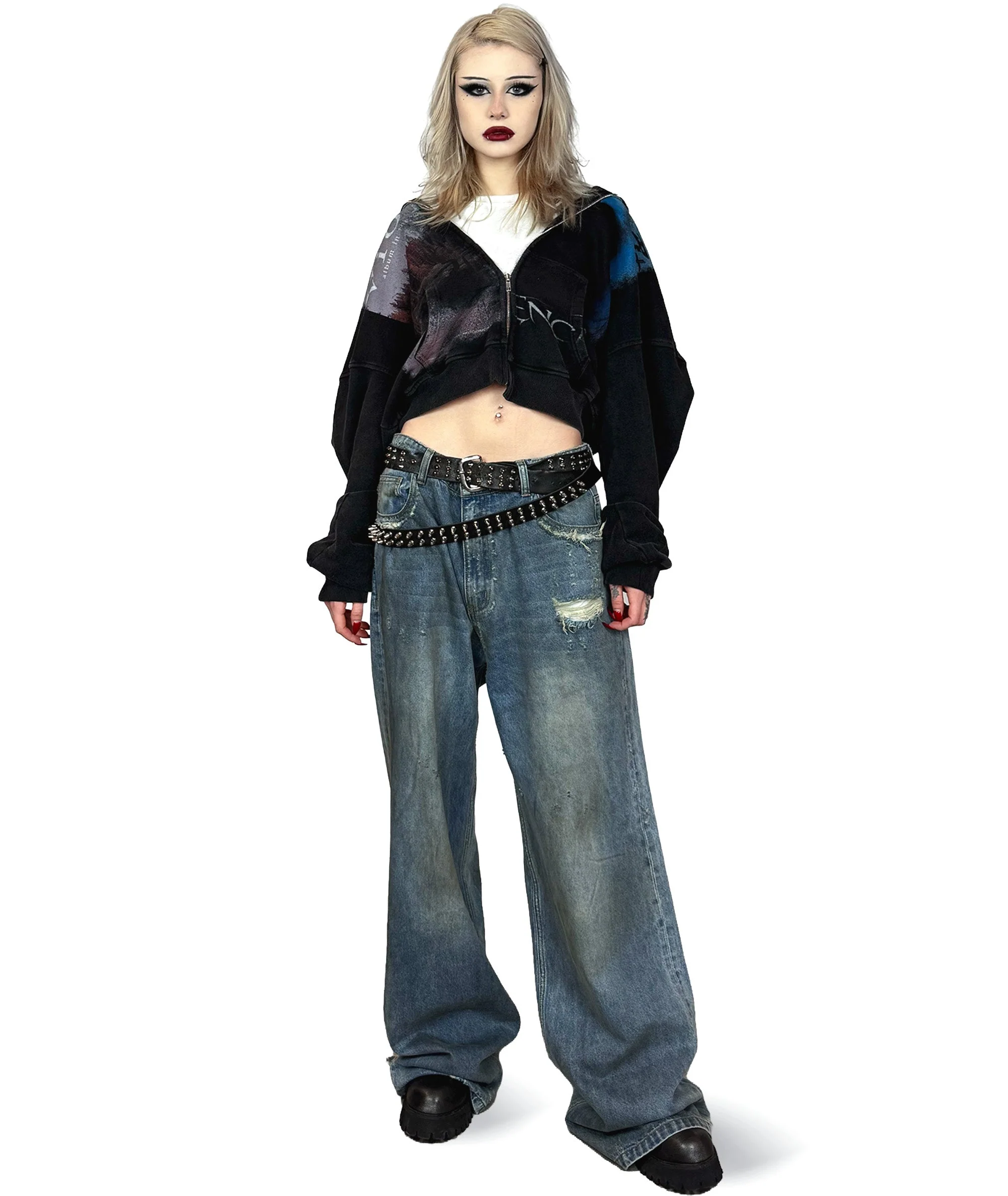 VIOLENCE - OVERSIZED ZIP-HOODIE (WASHED) | UNISEX - Image 18