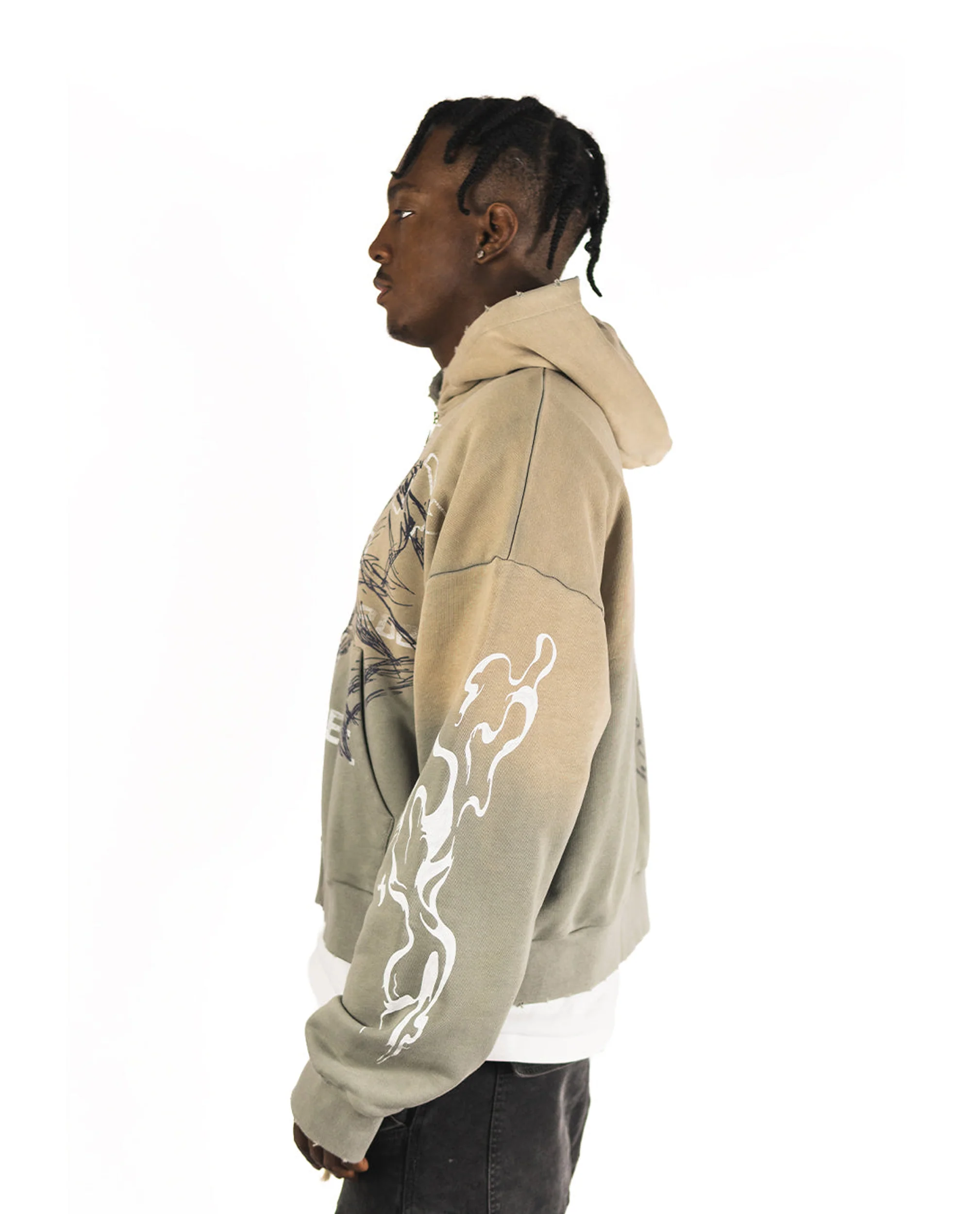 Visionary Club "Sandstorm Grey" Boxy Oversized Zip Up Jacket - Image 5