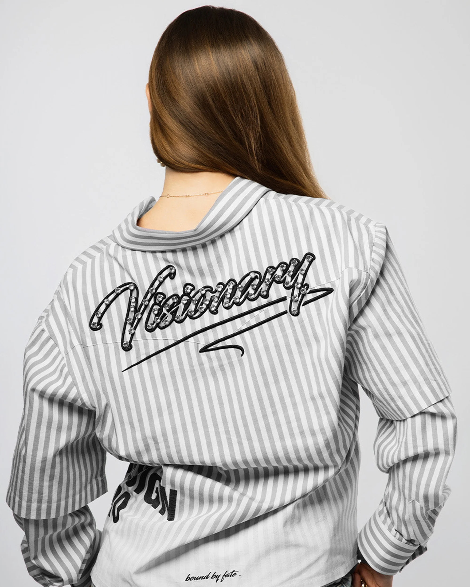 VISIONARY DOUBLE SLEEVE FADE BUTTON DOWN ( BLACK ) - Image 6