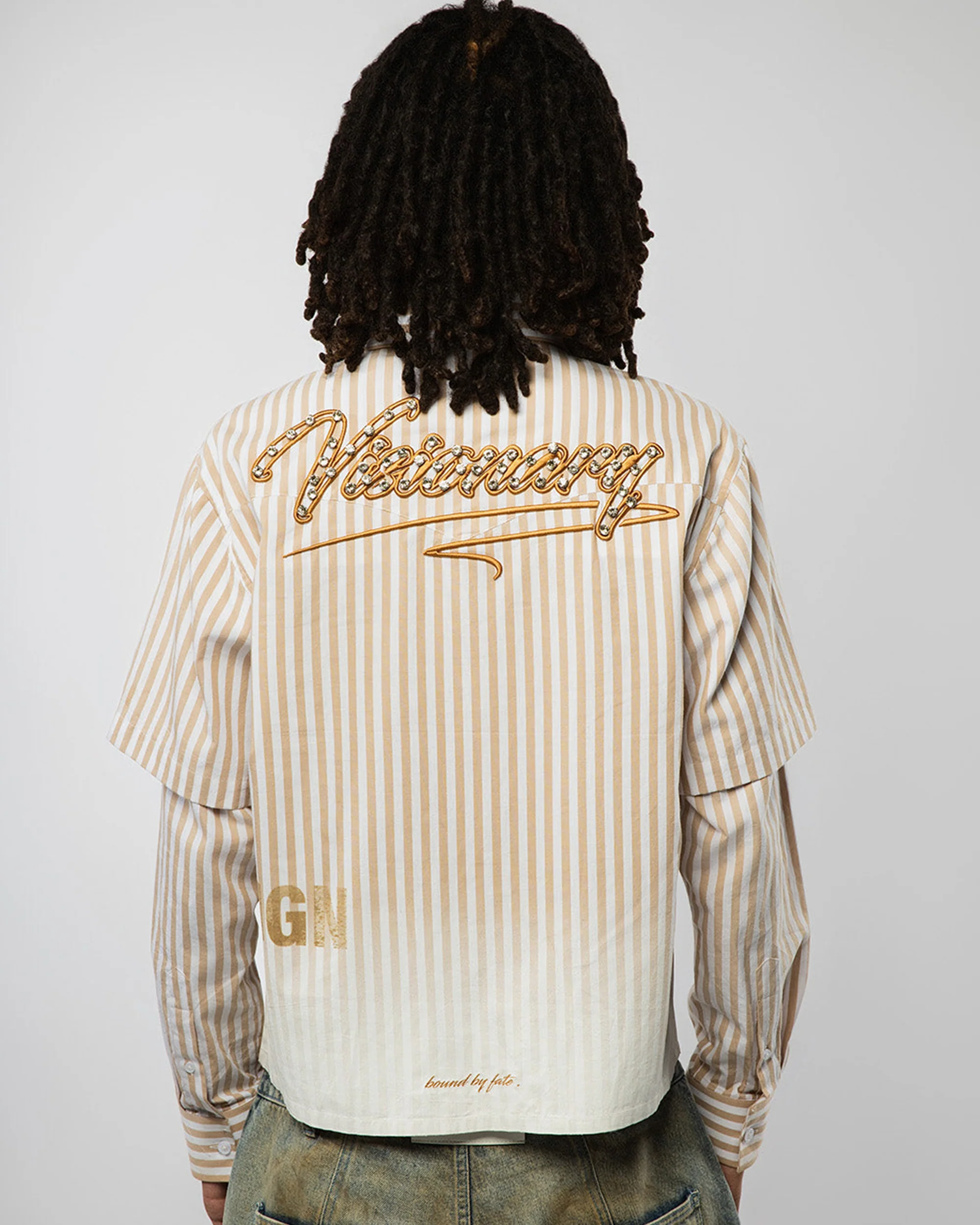 VISIONARY DOUBLE SLEEVE FADE BUTTON DOWN ( BROWN ) - Image 4