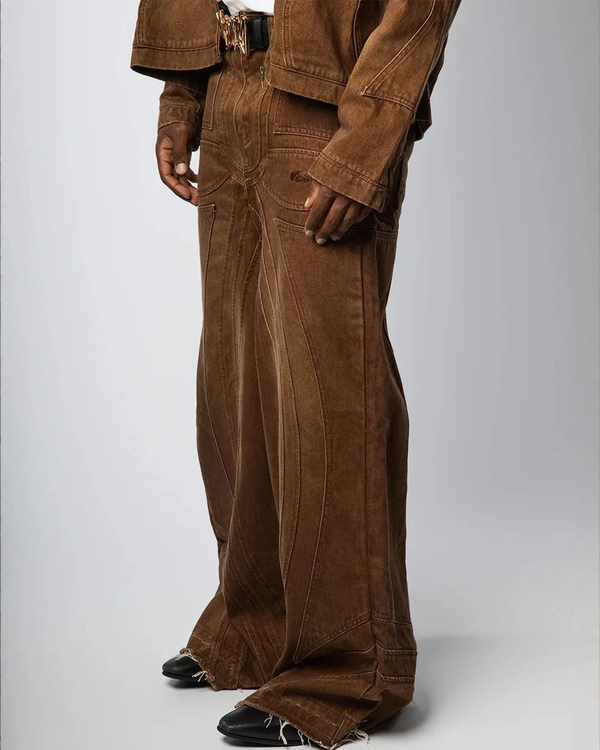 VZNARY "TWIST OF FATE" JEANS ( BROWN ) - Image 3
