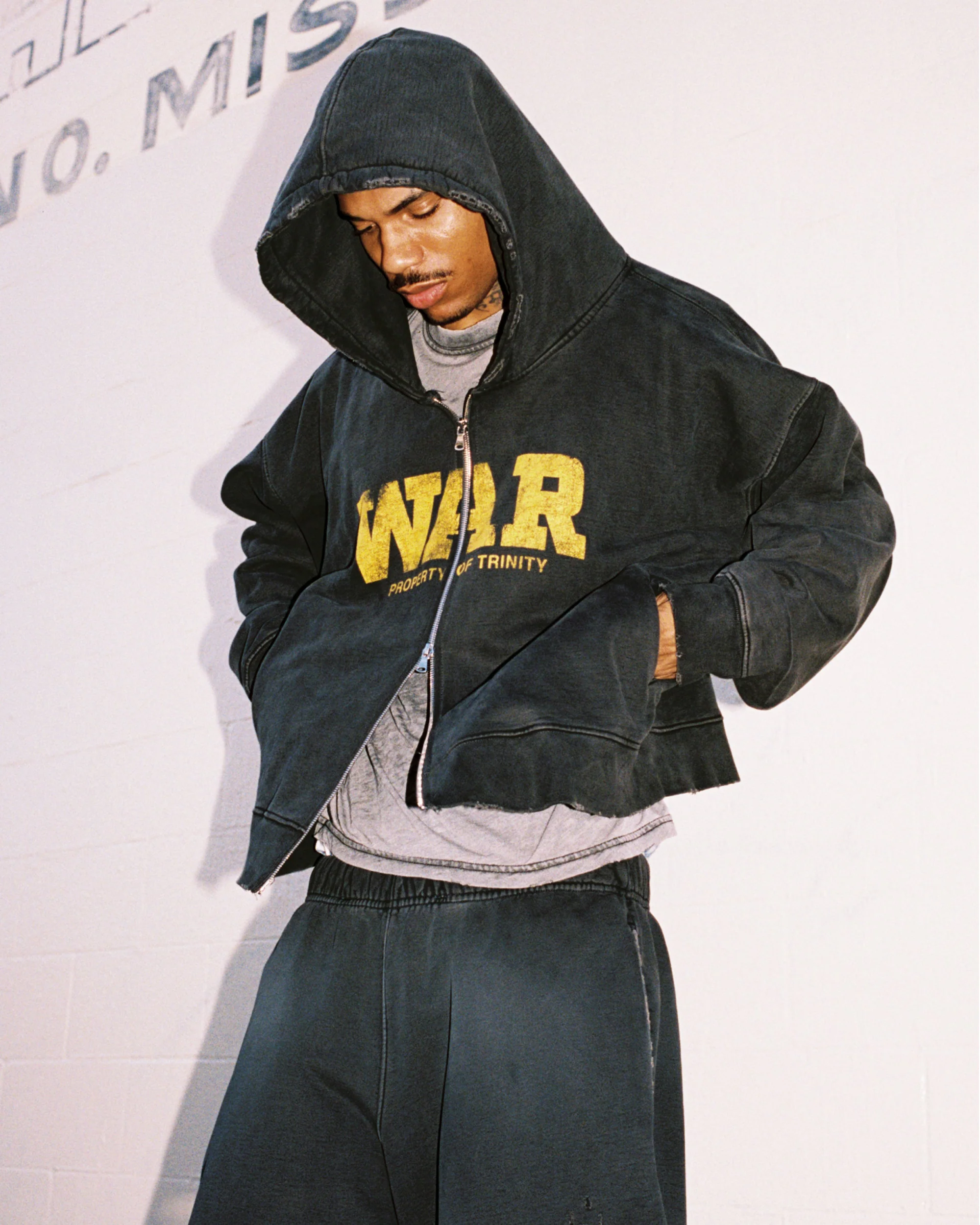 War Zip Hoodie - Charcoal - Image 5