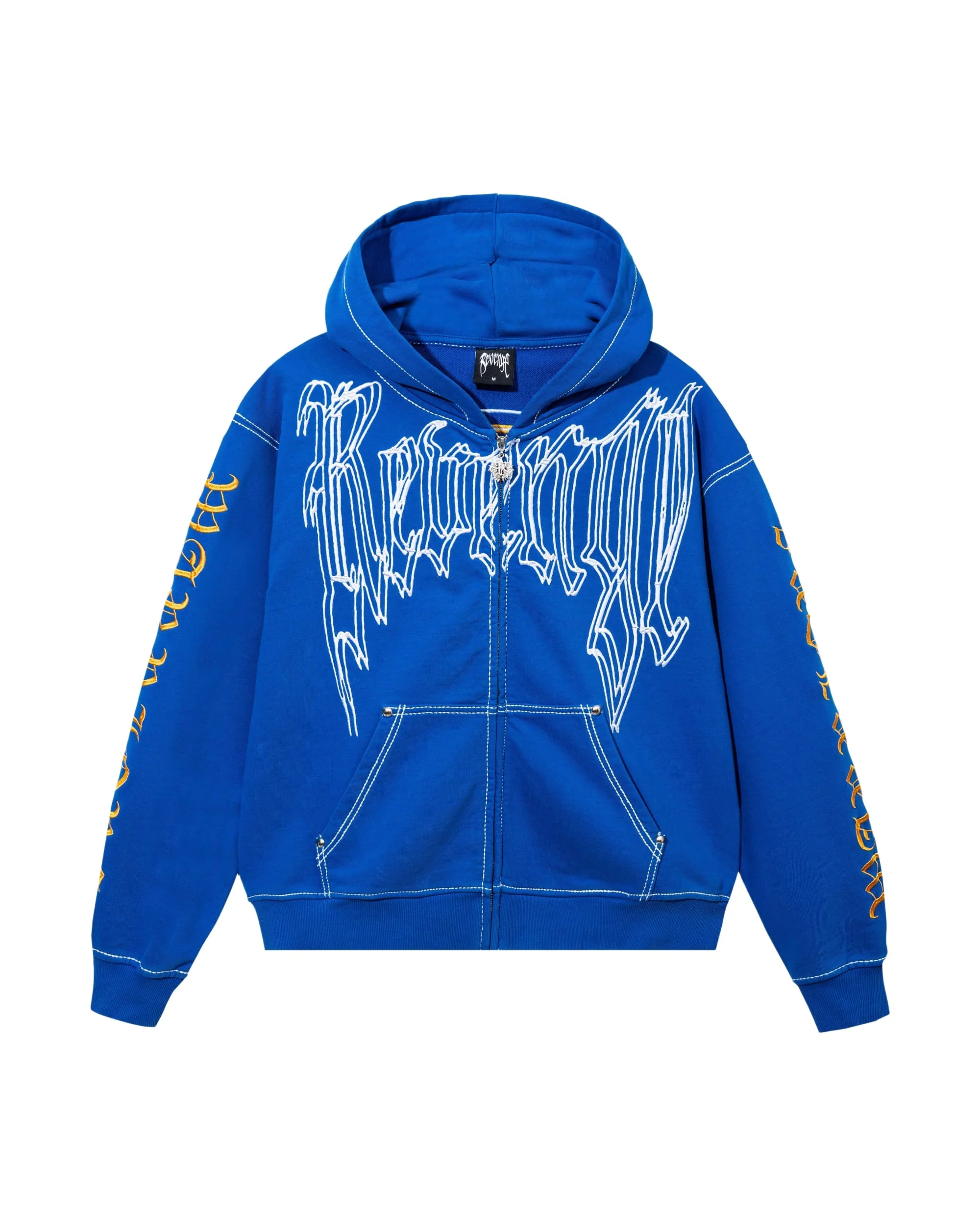 WARRIORS CONTRAST STITCH ZIP BLUE/GOLD