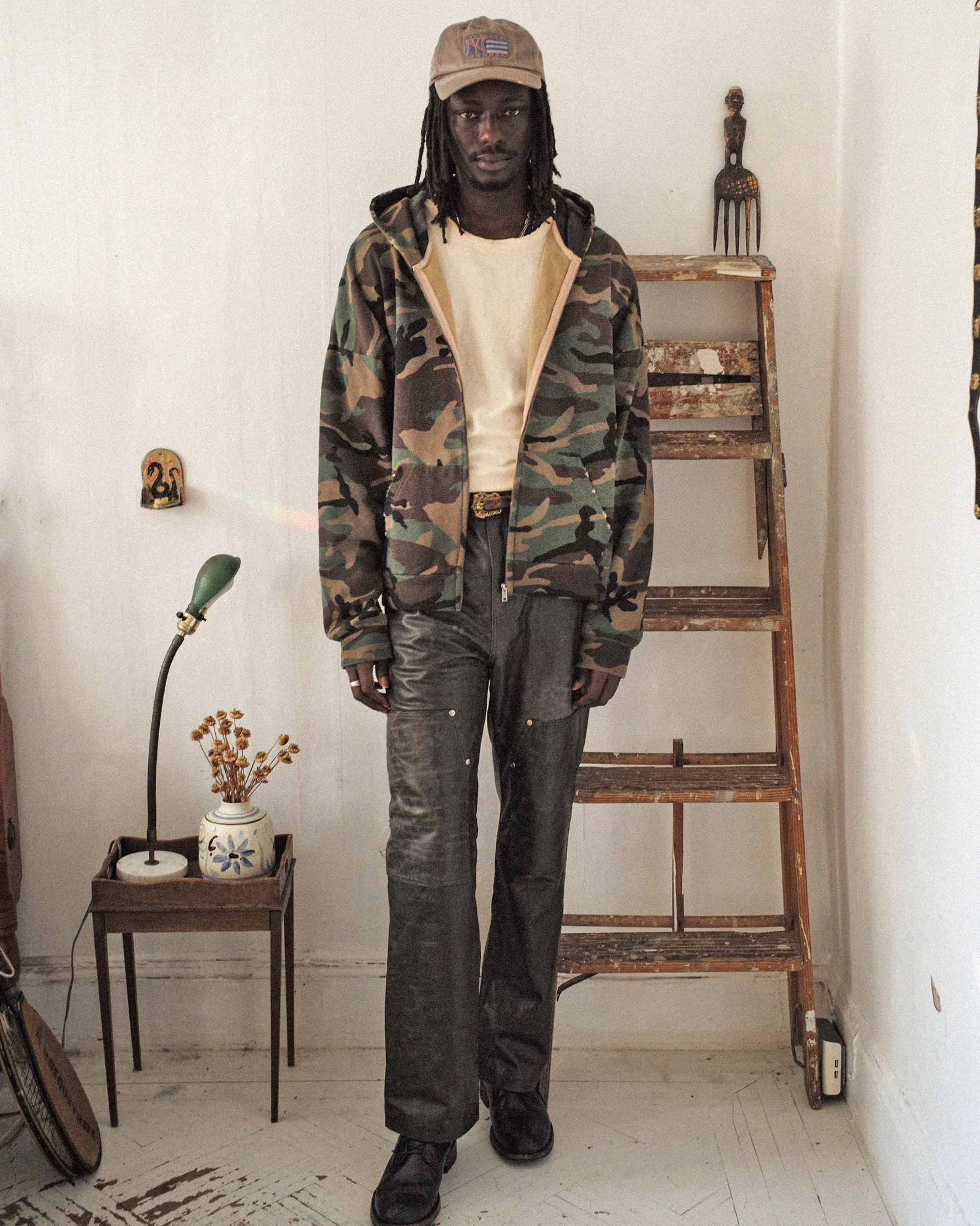 Washed Camouflage Zip Hoodie - Image 9