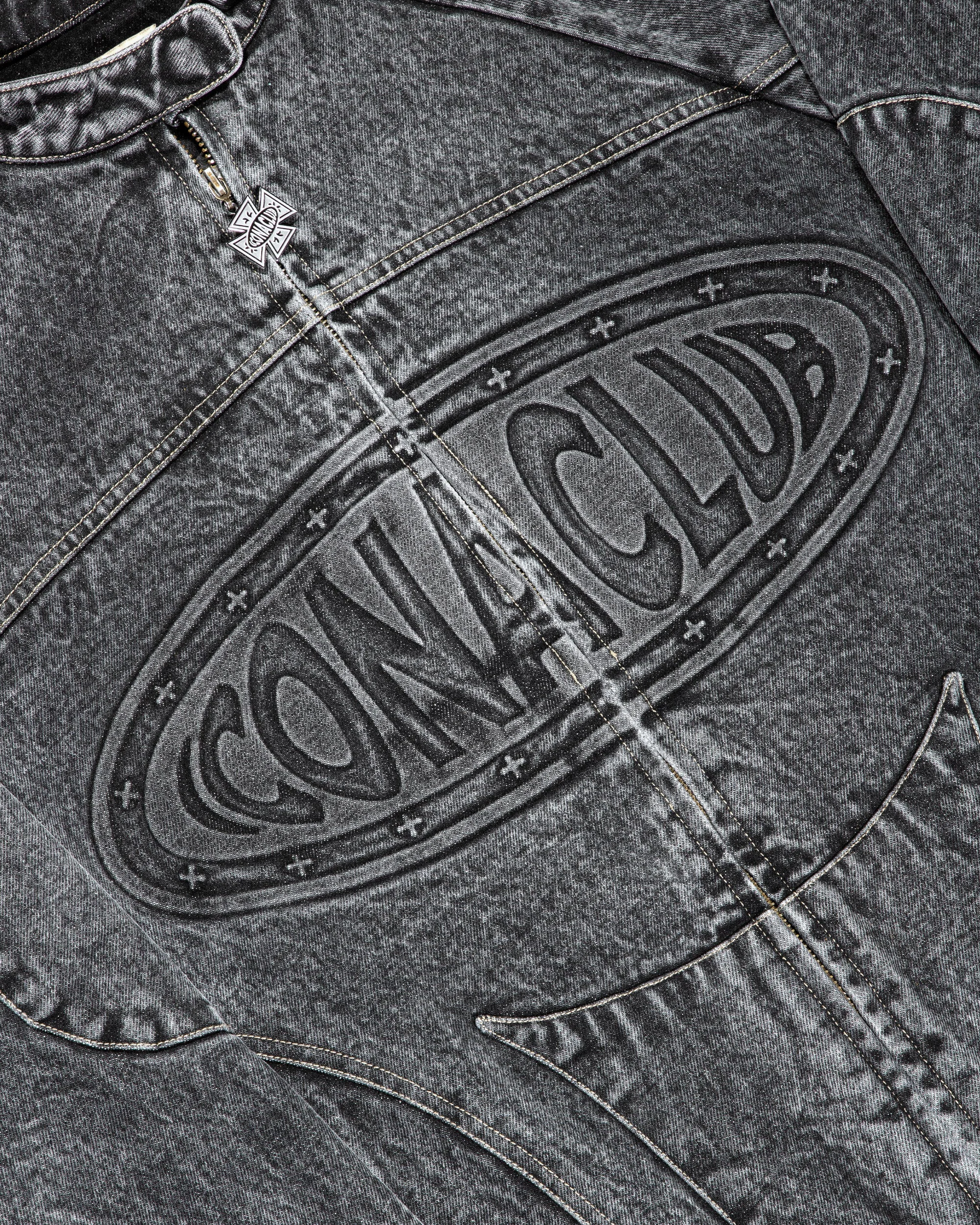 Washed Denim Moto Jacket - Image 3