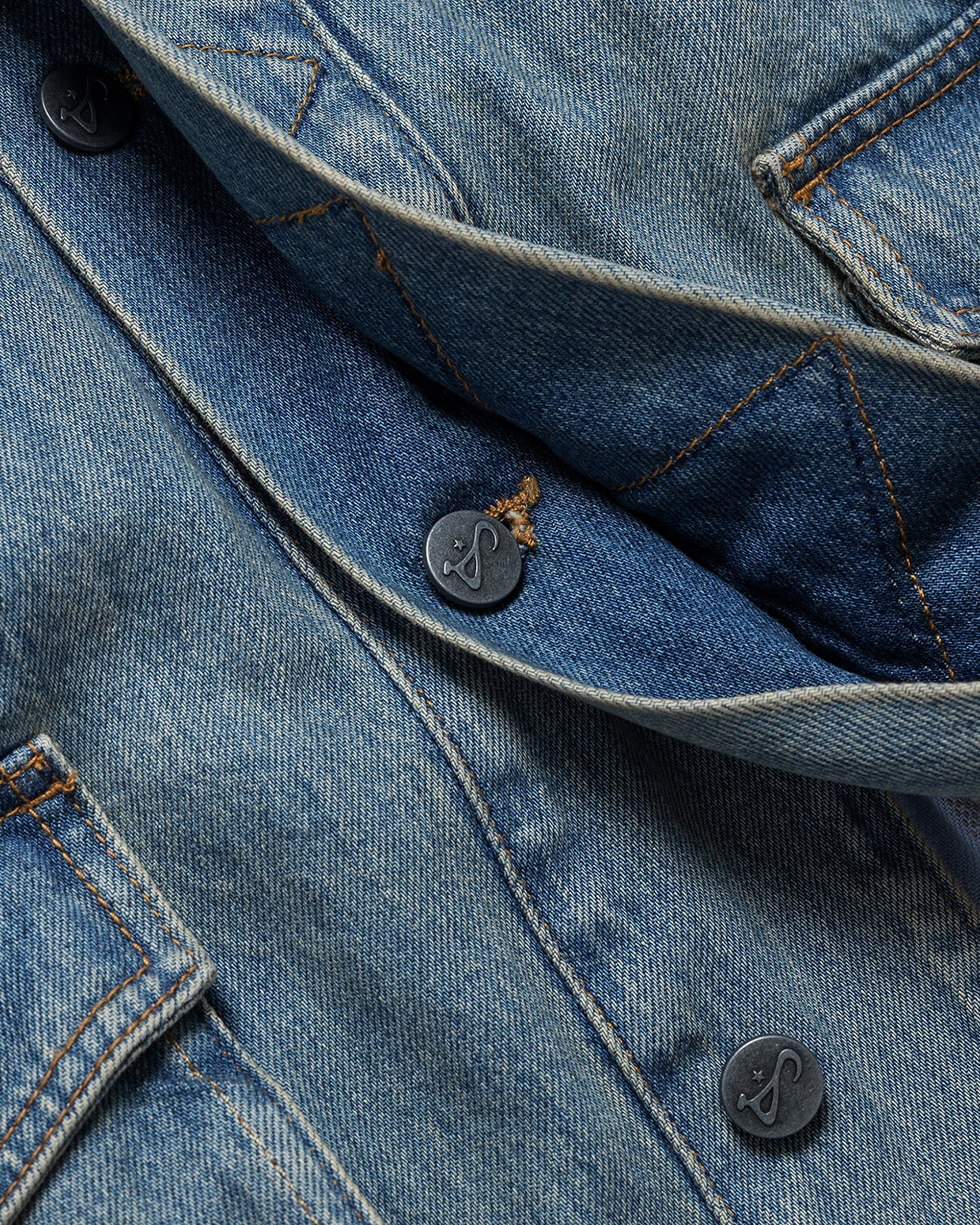 Washed Indigo Reversible 7 Pocket Japanese Denim Jacket - Image 23