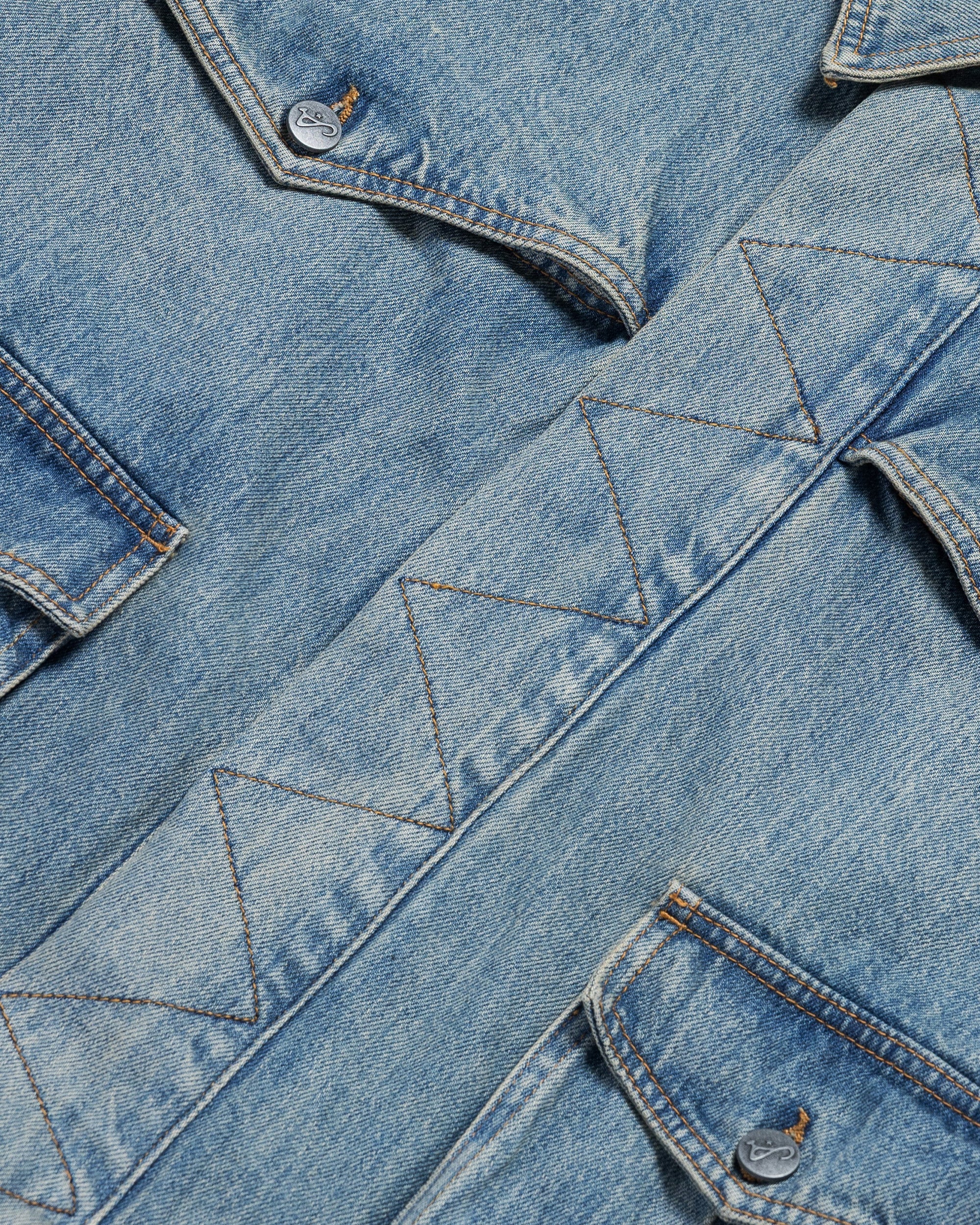 Washed Indigo Reversible 7 Pocket Japanese Denim Jacket - Image 25