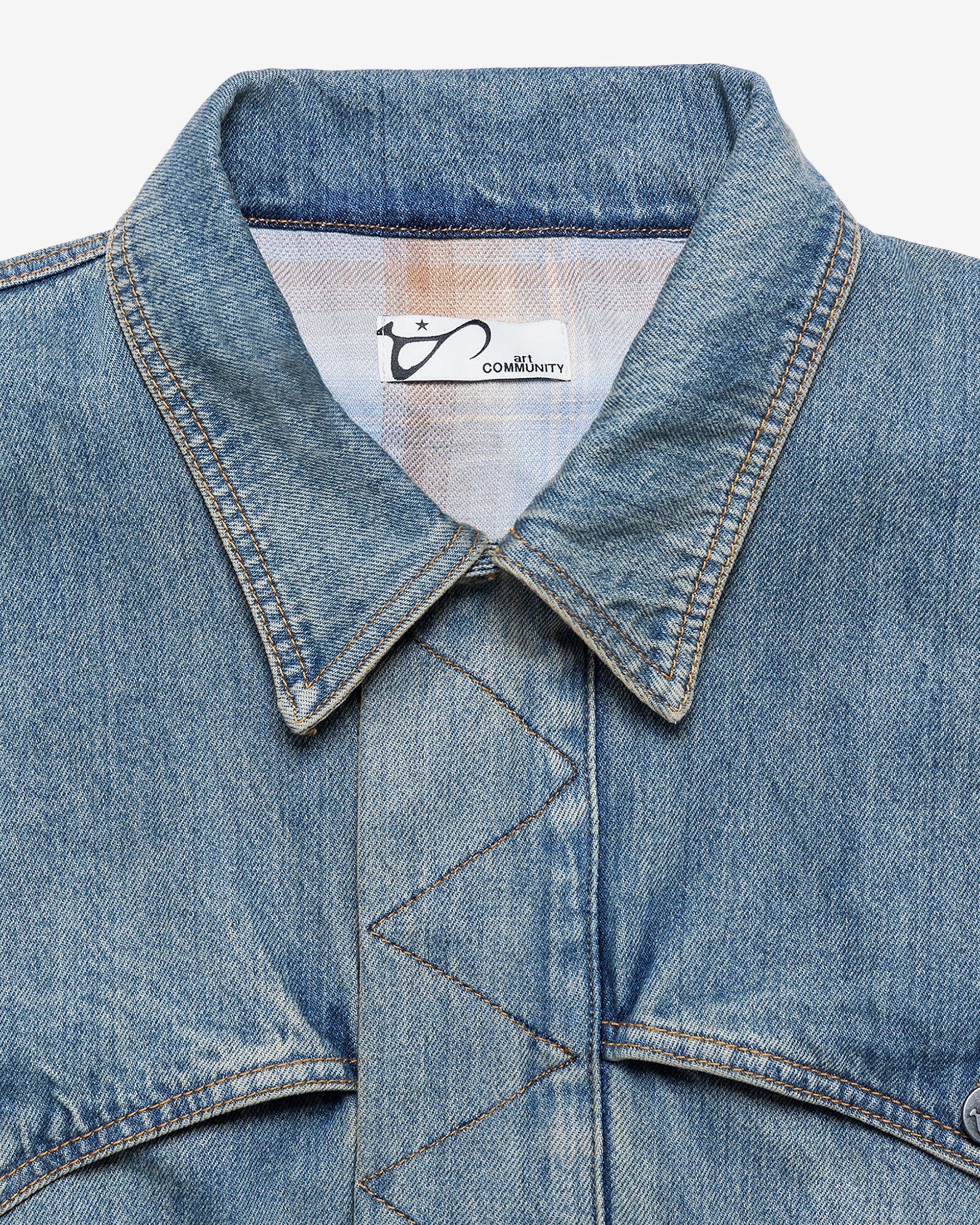 Washed Indigo Reversible 7 Pocket Japanese Denim Jacket - Image 26