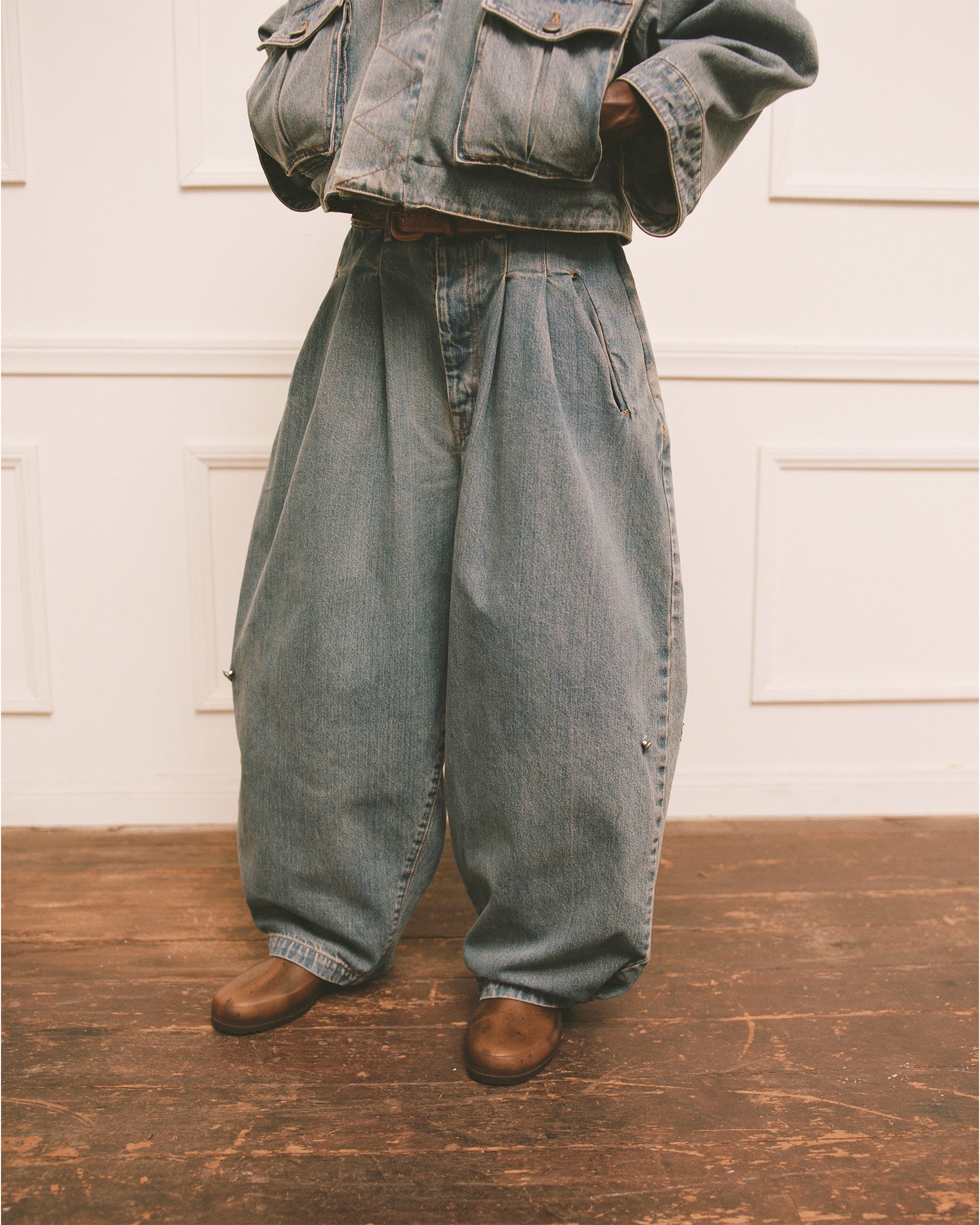 Washed Indigo Triptych Japanese Denim - Image 14