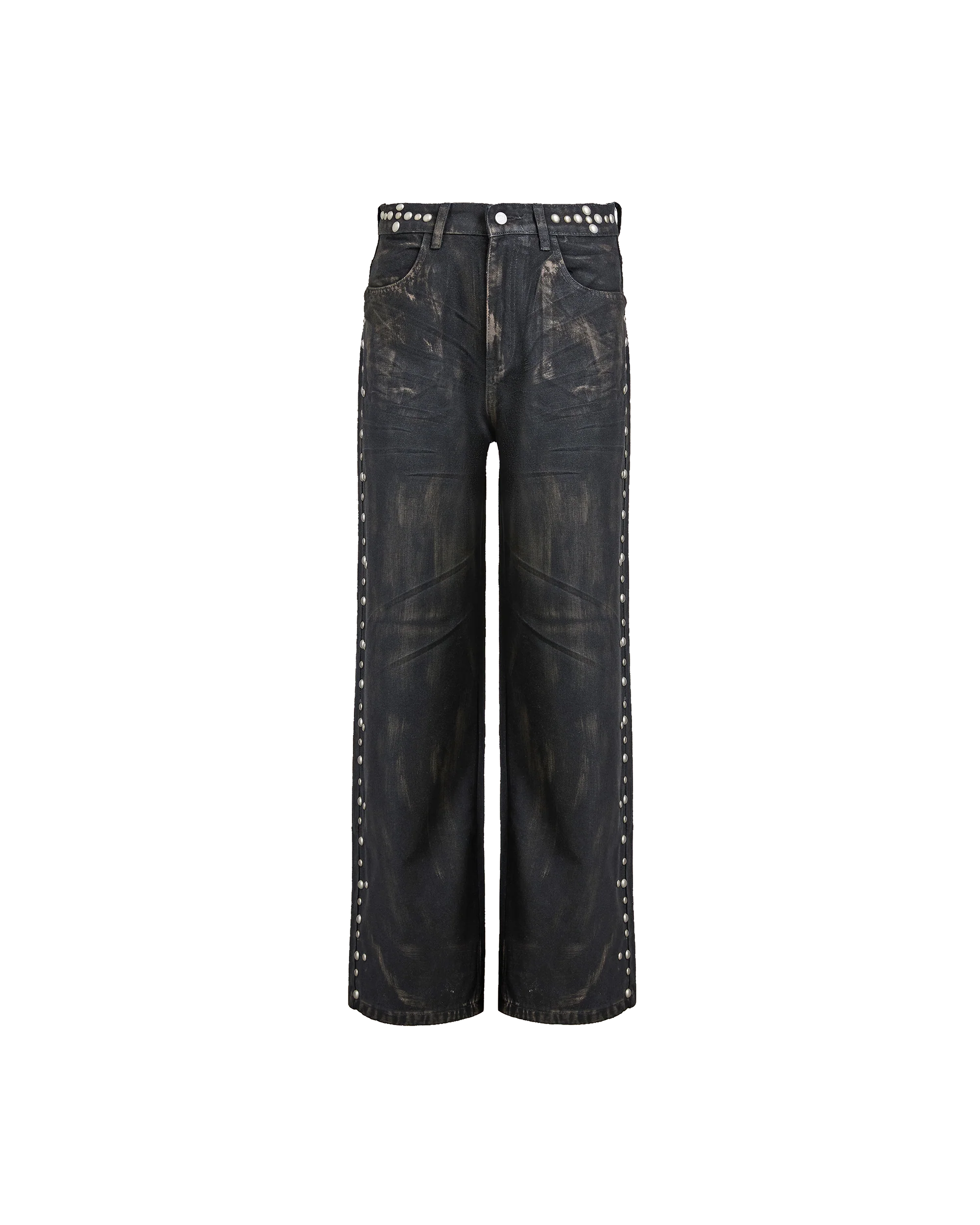 Waxed Studded Jeans