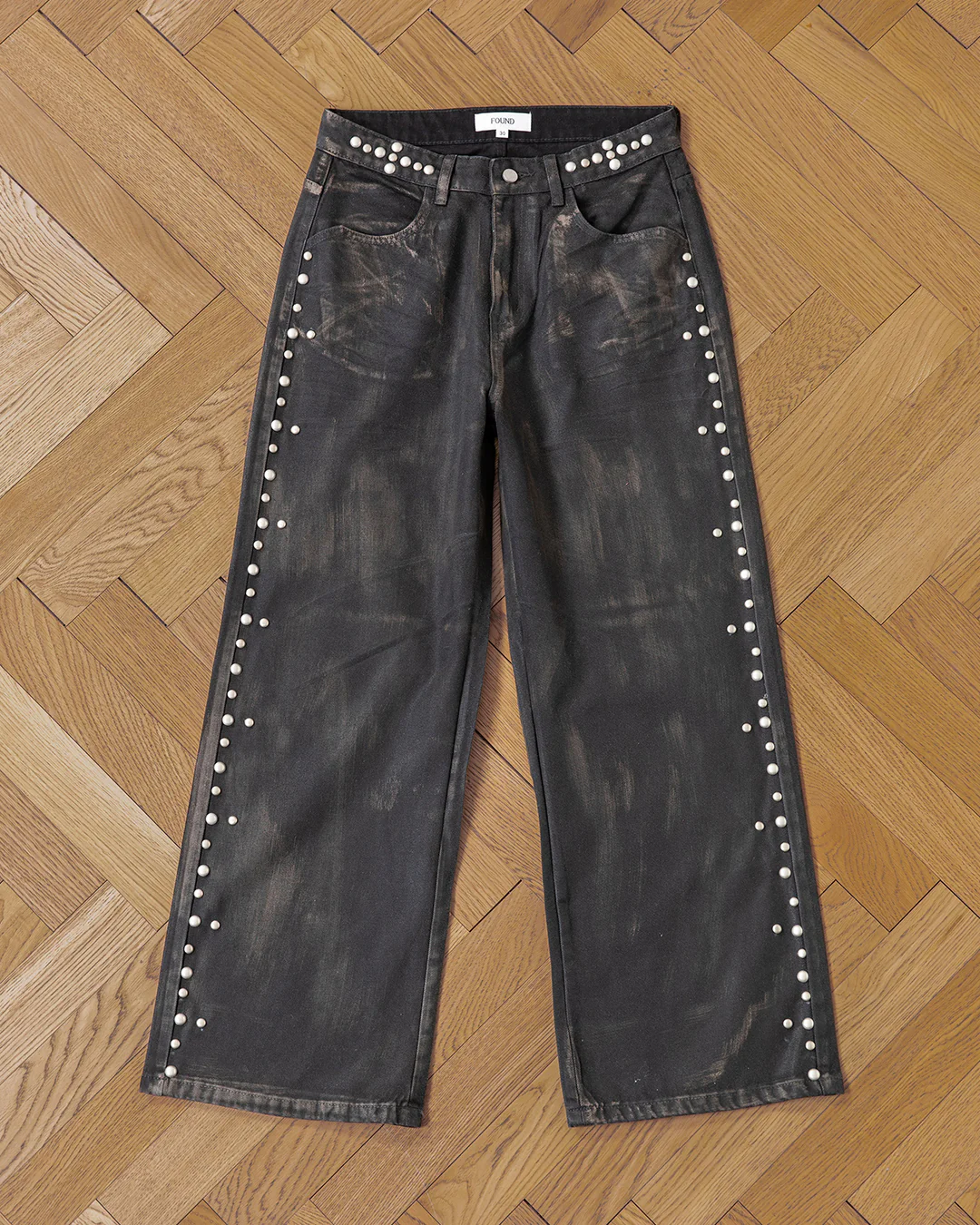 Waxed Studded Jeans - Image 11
