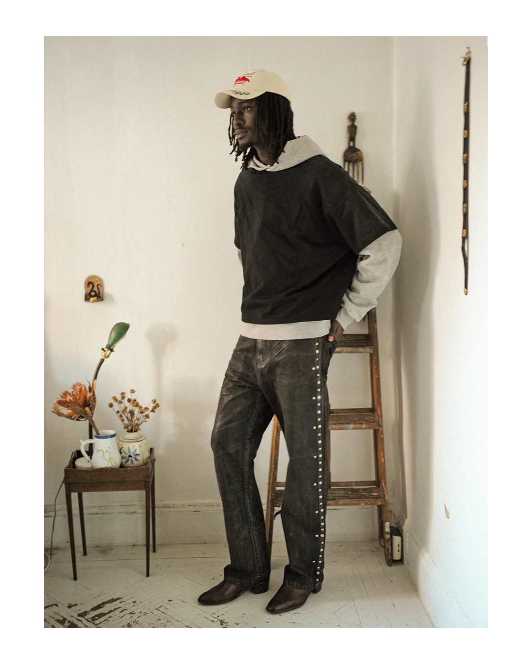 Waxed Studded Jeans - Image 2