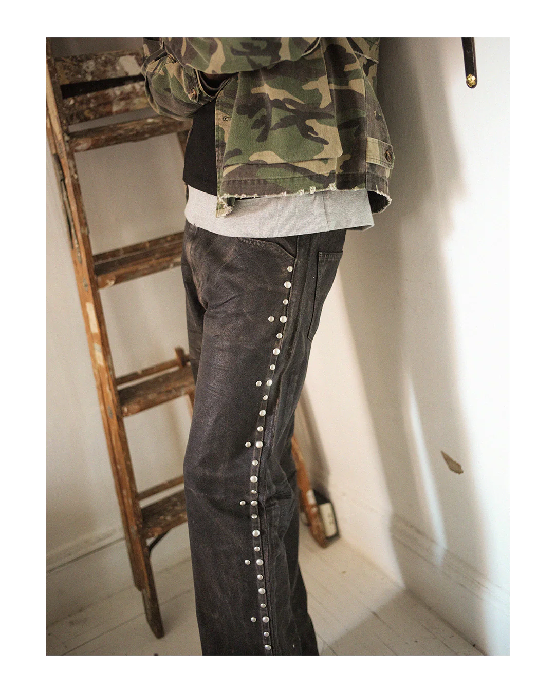 Waxed Studded Jeans - Image 6