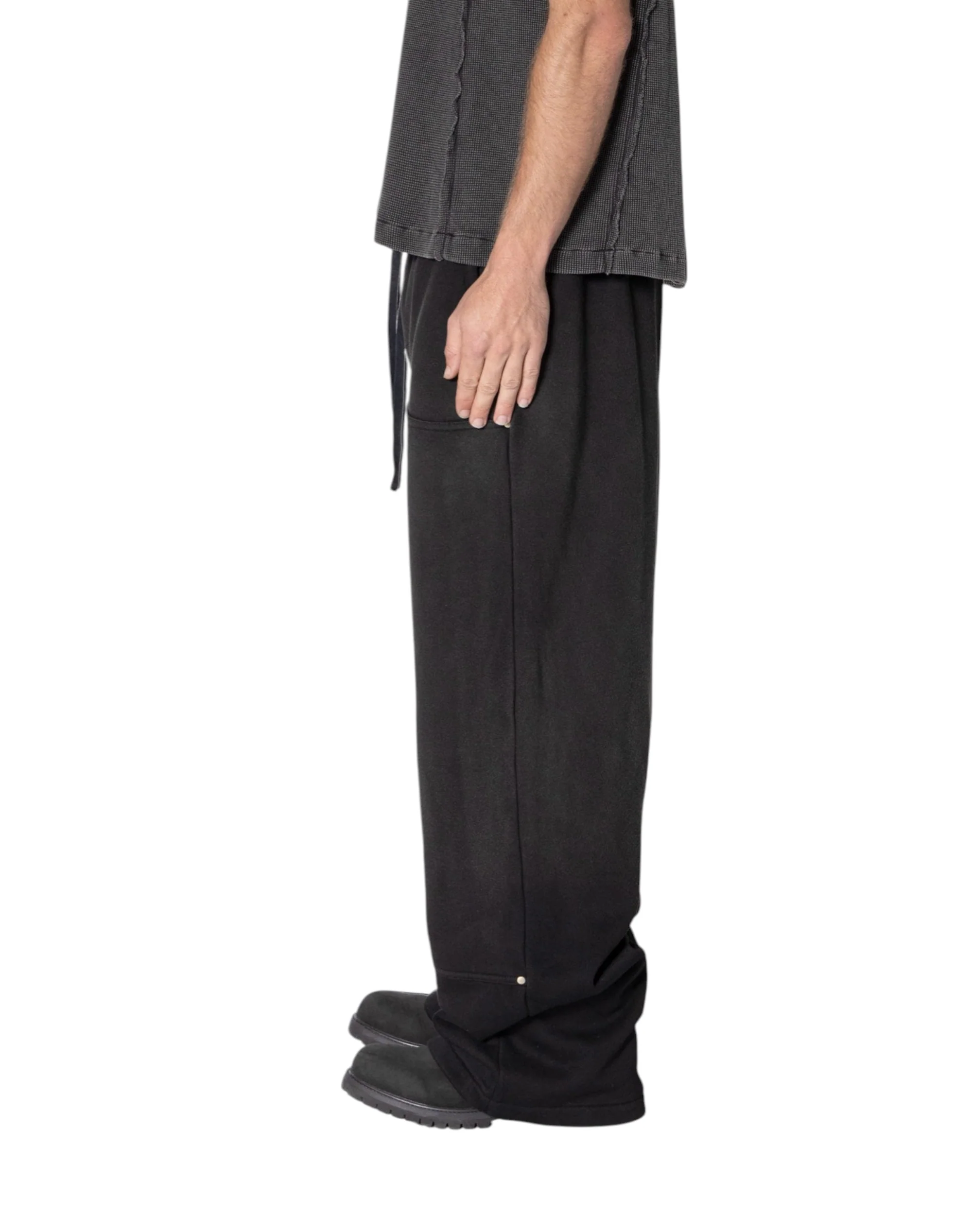 West Double Knee Sweatpants - Washed Black - Image 6