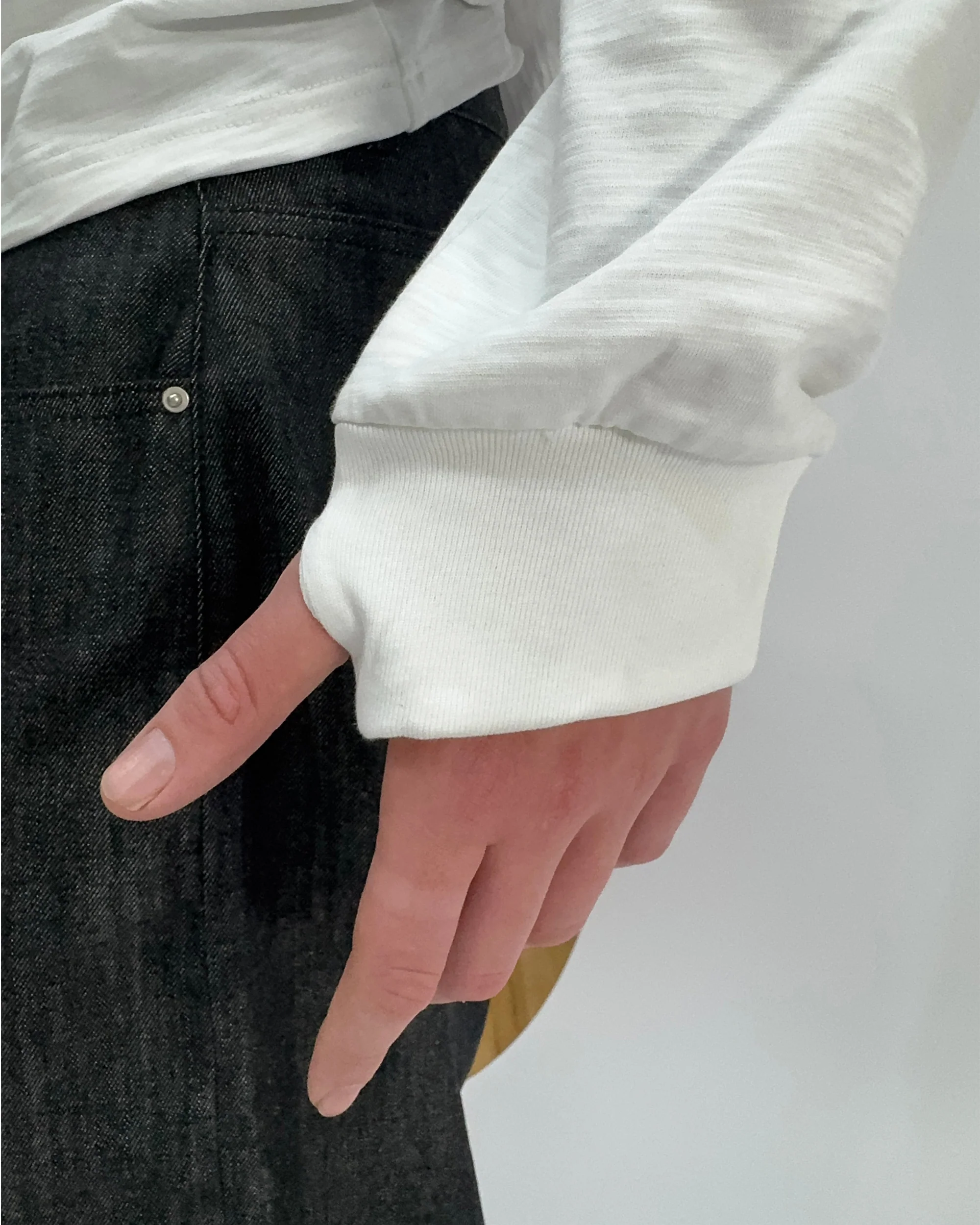 WHITE SLUB LONG SLEEVE SHIRT - Image 4