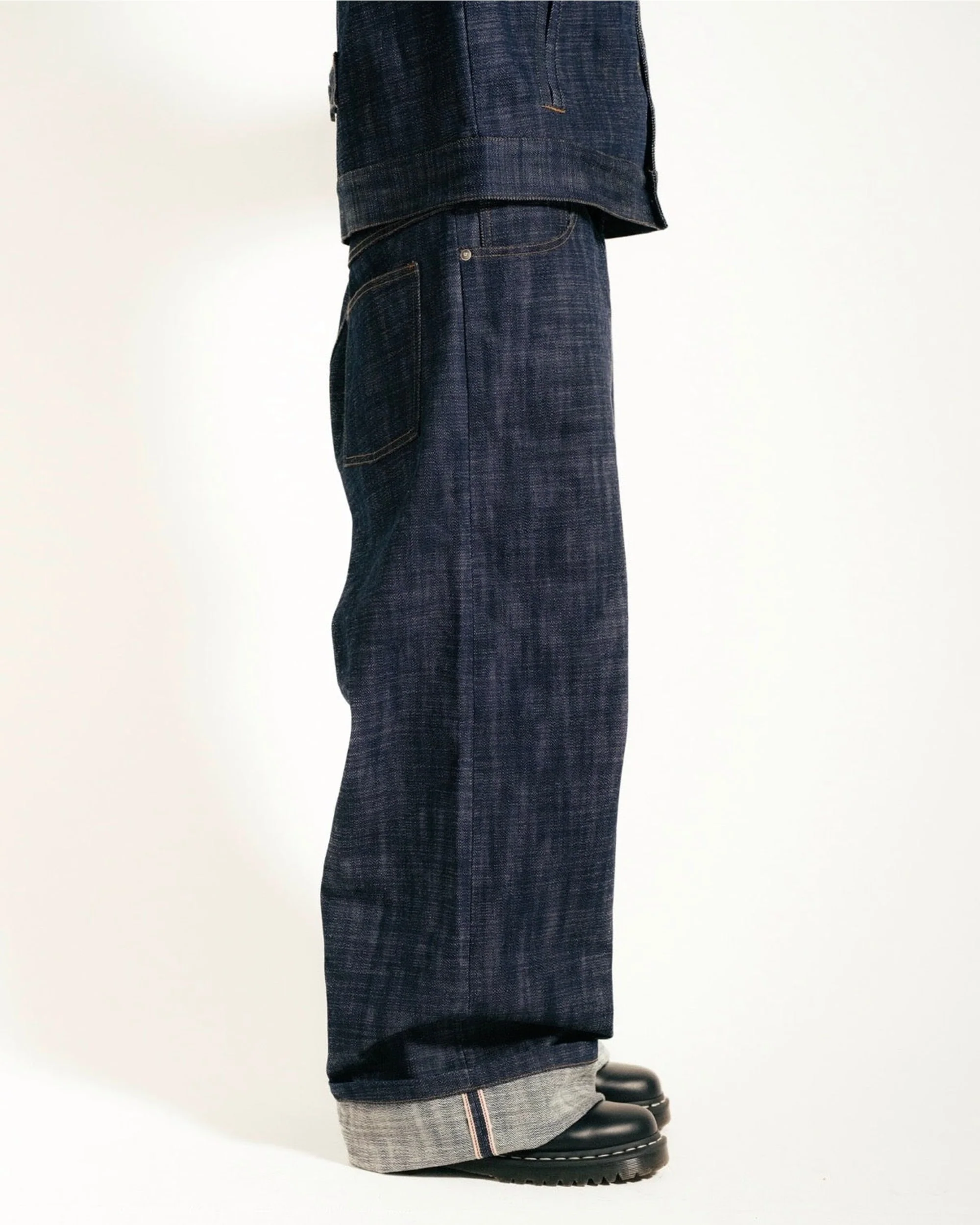 Wide Leg Denim - Slub Indigo Raw Selvedge - Image 3