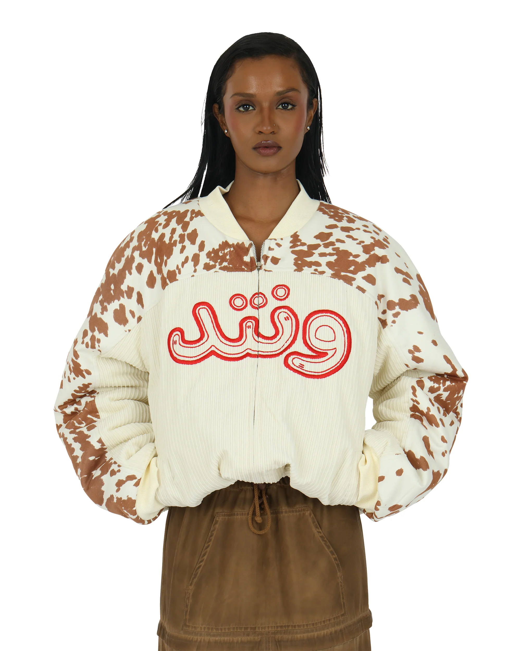 "WNTD" COW SUEDE BOMBER JACKET - Image 4