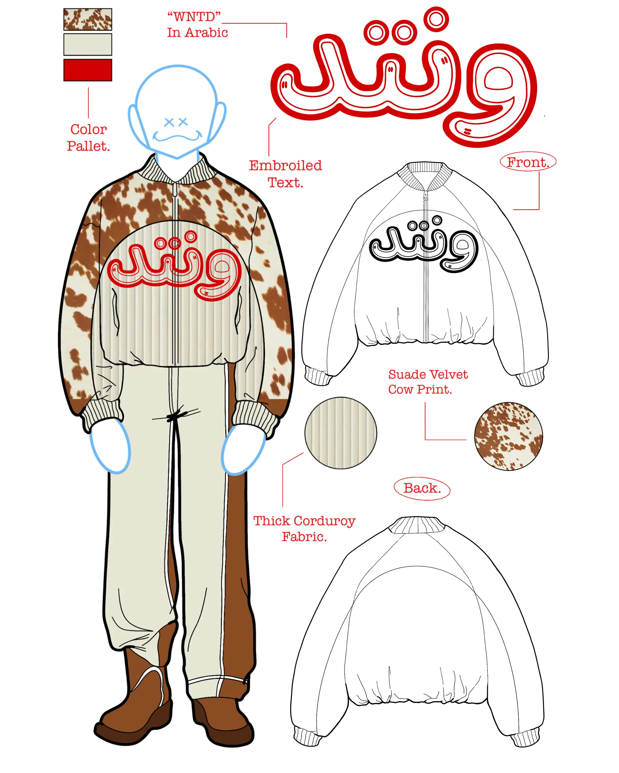 "WNTD" COW SUEDE BOMBER JACKET - Image 7