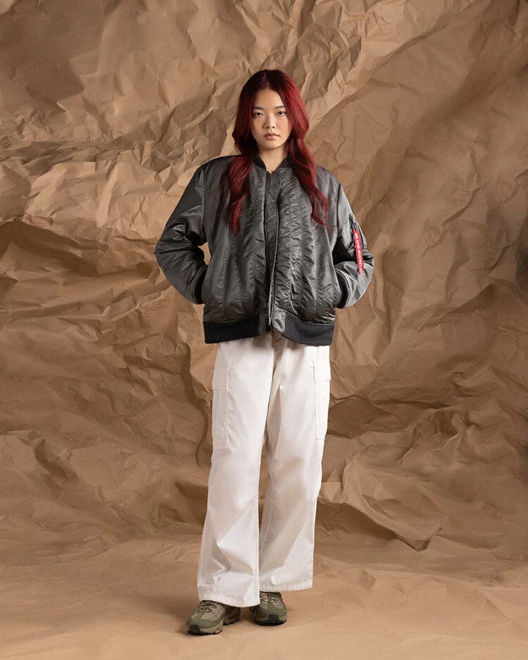 WOMEN'S MA-1 SHIRRING BOMBER JACKET - Image 3