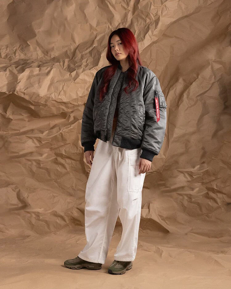 WOMEN'S MA-1 SHIRRING BOMBER JACKET - Image 8